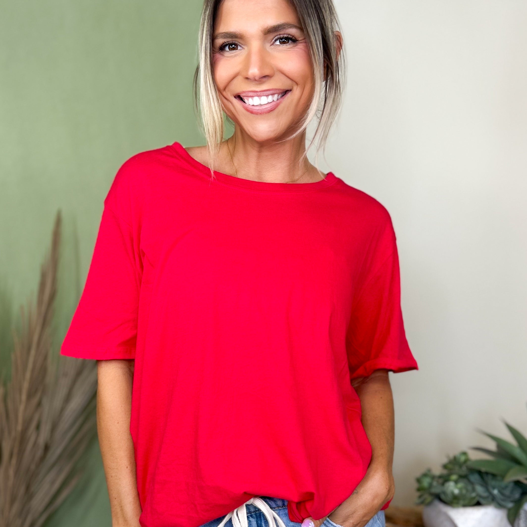 Better Than Your Boyfriend's Tee-110 SHORT SLEEVE TOP-ZENANA-Heathered Boho Boutique, Women's Fashion and Accessories in Palmetto, FL