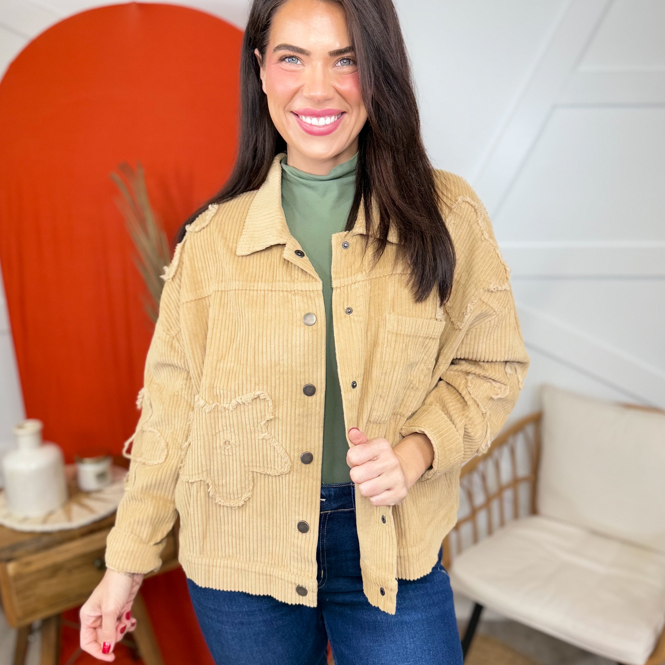Harvest Bloom Shacket-200 JACKETS/SHACKETS-GEEGEE-Heathered Boho Boutique, Women's Fashion and Accessories in Palmetto, FL
