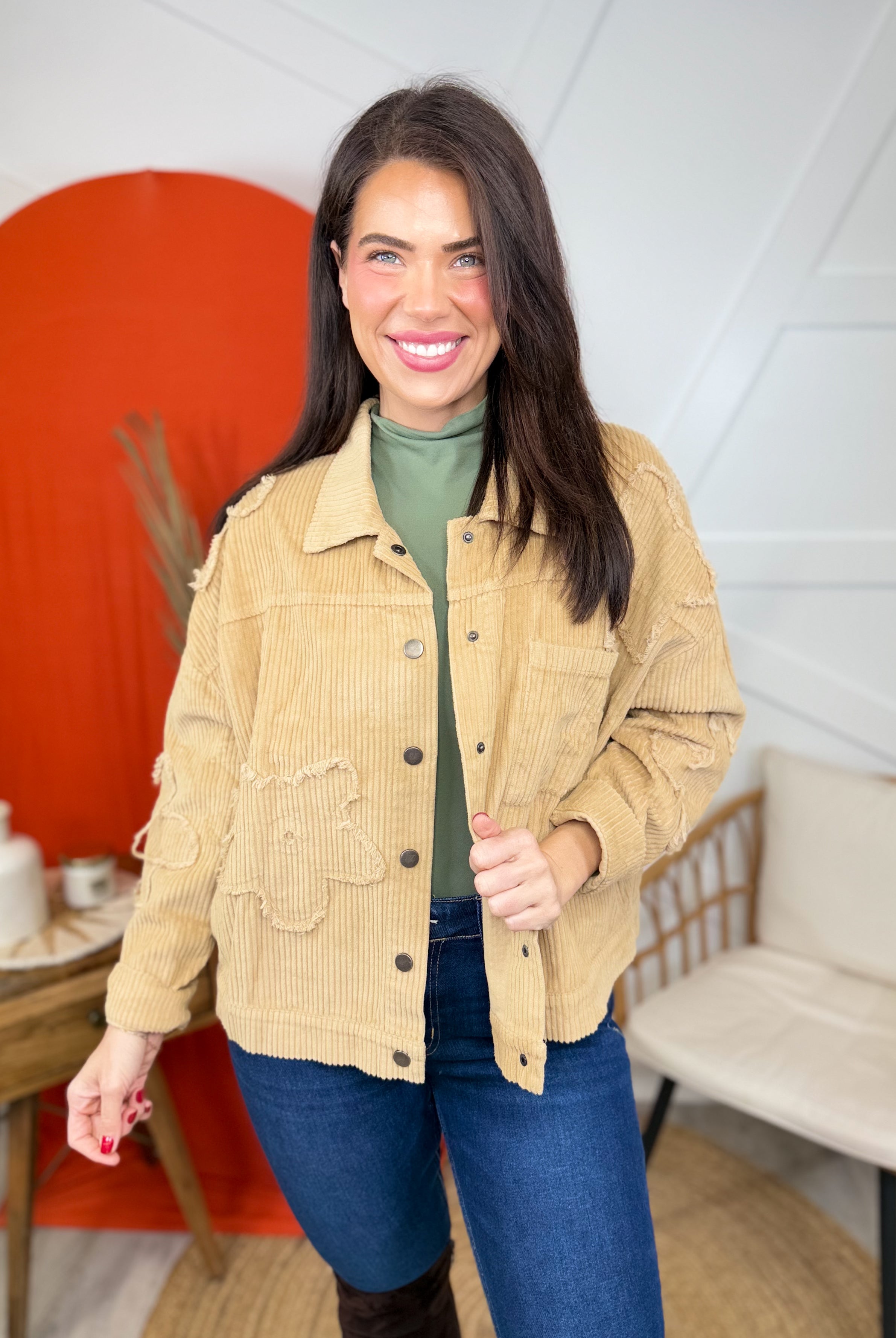 Harvest Bloom Shacket-200 JACKETS/SHACKETS-GEEGEE-Heathered Boho Boutique, Women's Fashion and Accessories in Palmetto, FL