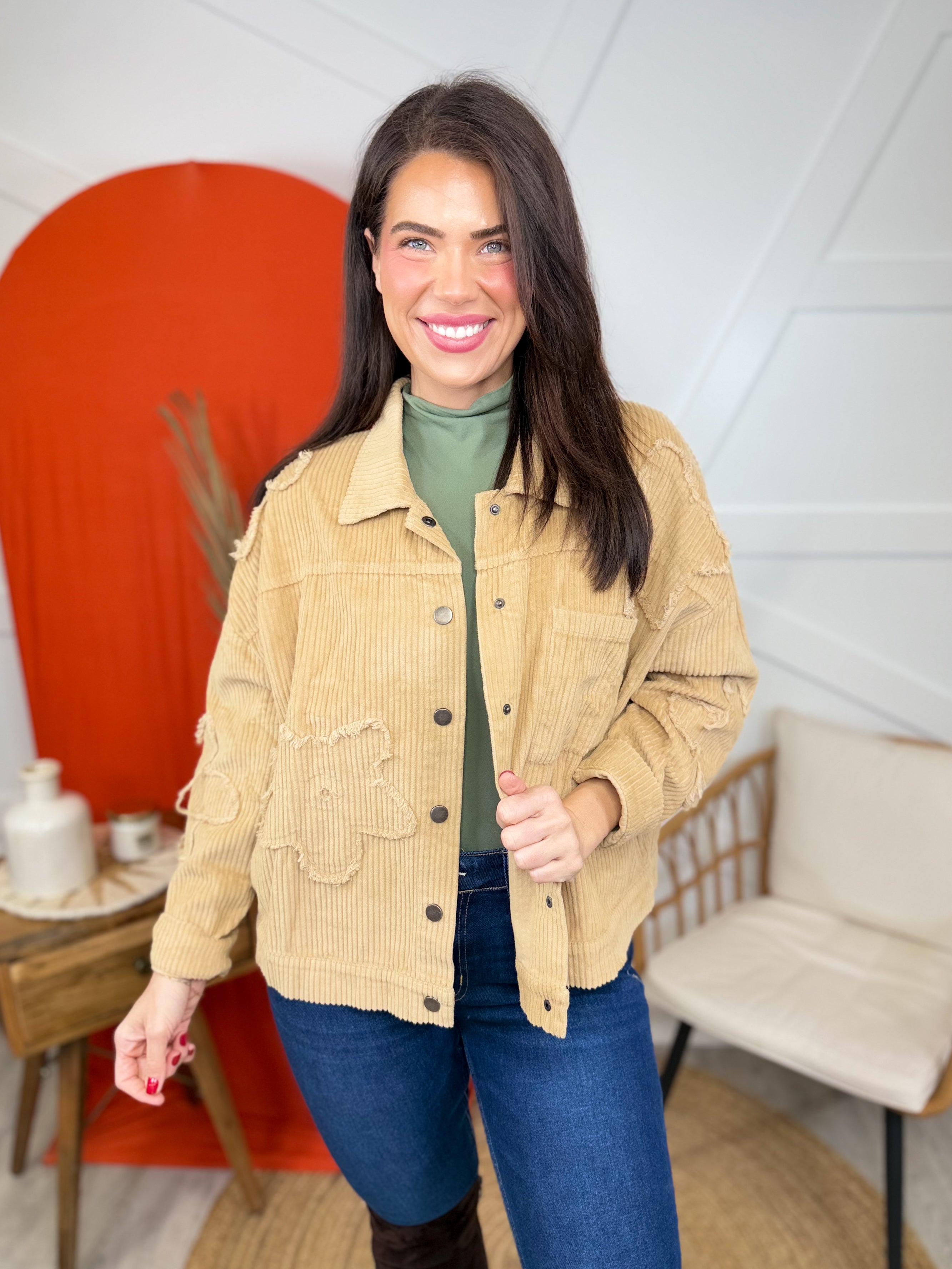 Harvest Bloom Shacket-200 JACKETS/SHACKETS-GEEGEE-Heathered Boho Boutique, Women's Fashion and Accessories in Palmetto, FL