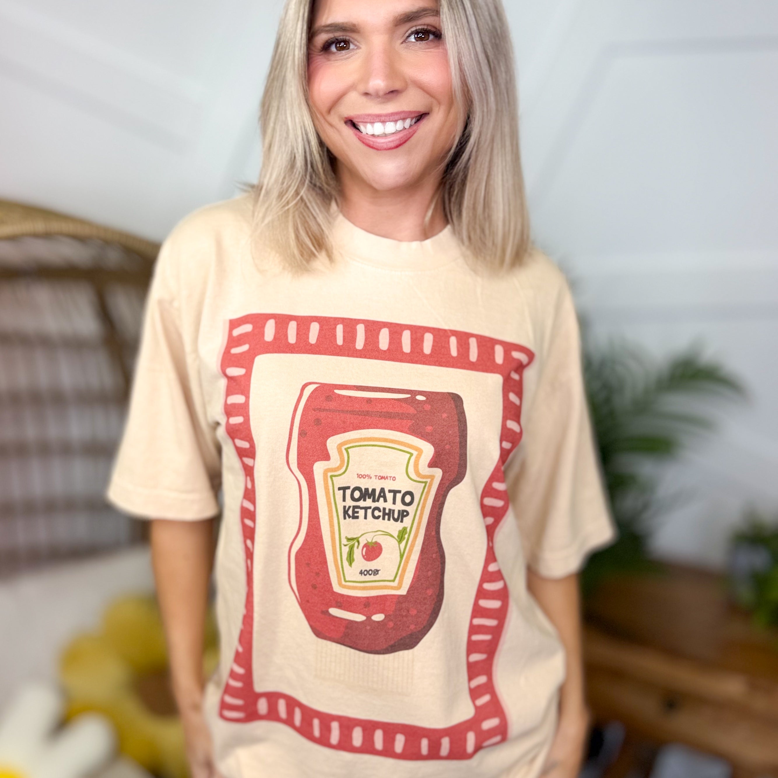 Tomato Ketchup Graphic Tee-130 Graphic Tees-JADE BY JANE-Heathered Boho Boutique, Women's Fashion and Accessories in Palmetto, FL