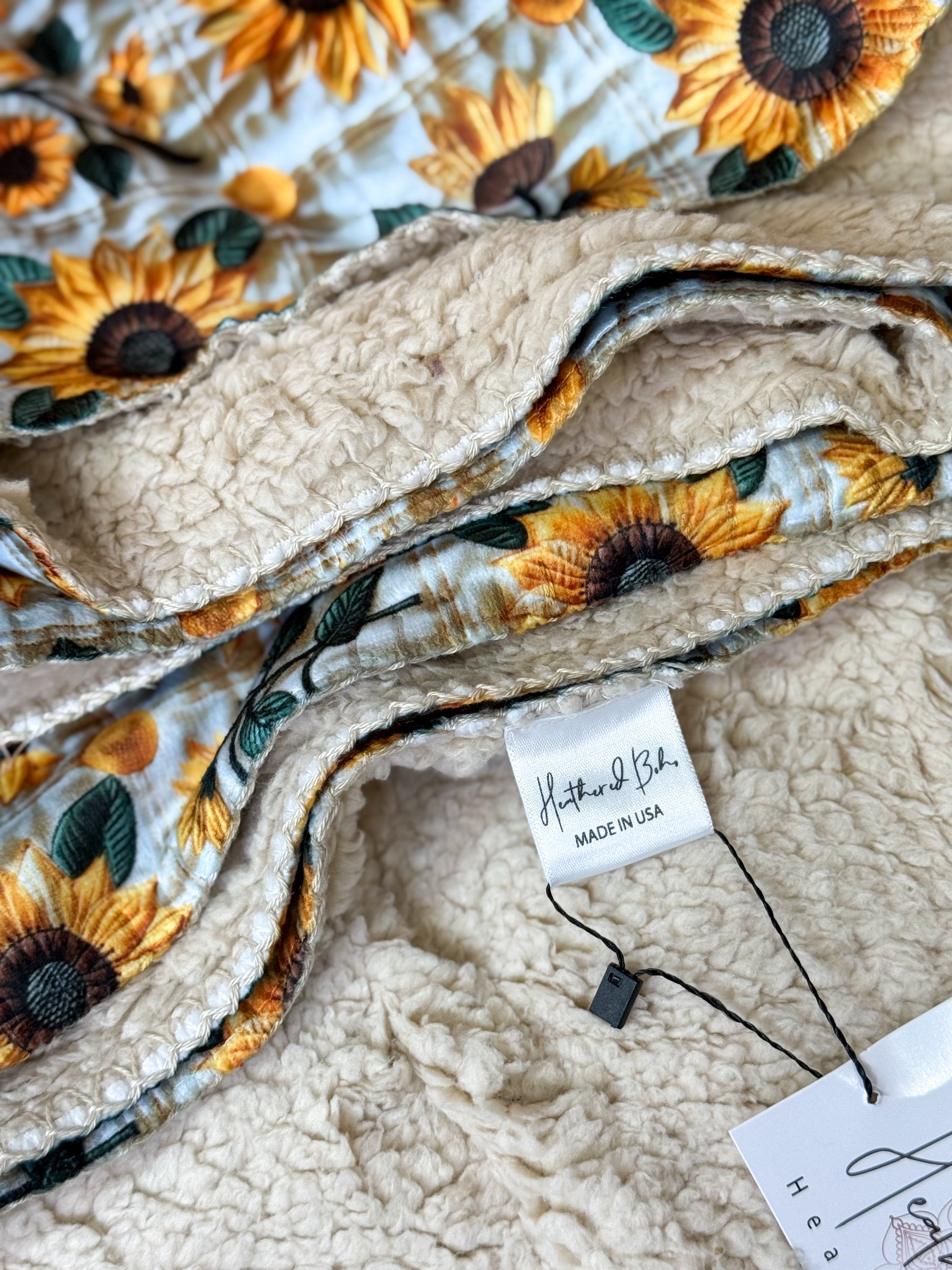 Quilted Sunflower Cloud Luxe Blanket-340 Other Accessories-Heathered Boho-Heathered Boho Boutique, Women's Fashion and Accessories in Palmetto, FL