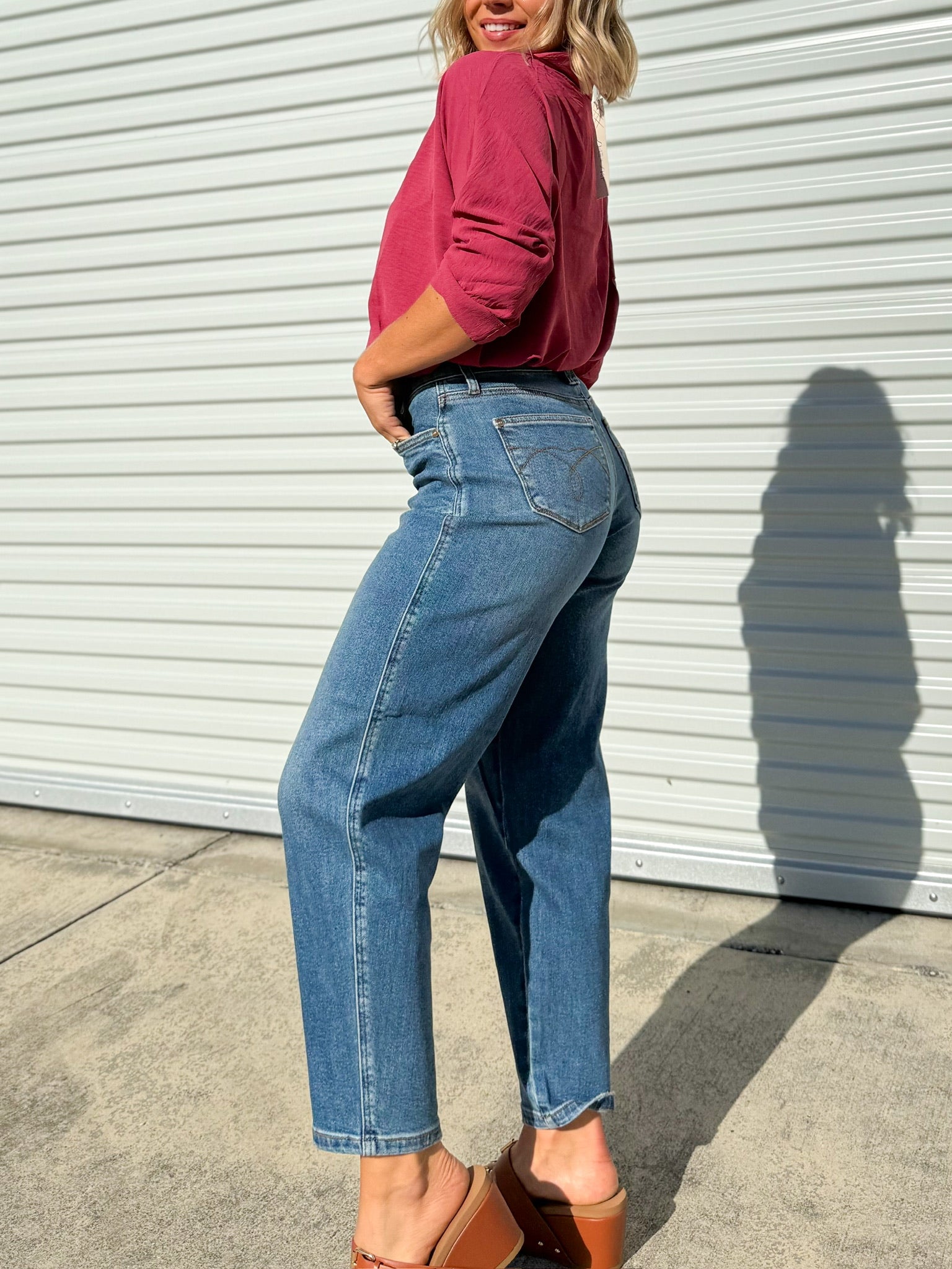 Restock: Up at Dawn Barrel Jeans by Judy Blue-190 Jeans-Judy Blue-Heathered Boho Boutique, Women's Fashion and Accessories in Palmetto, FL