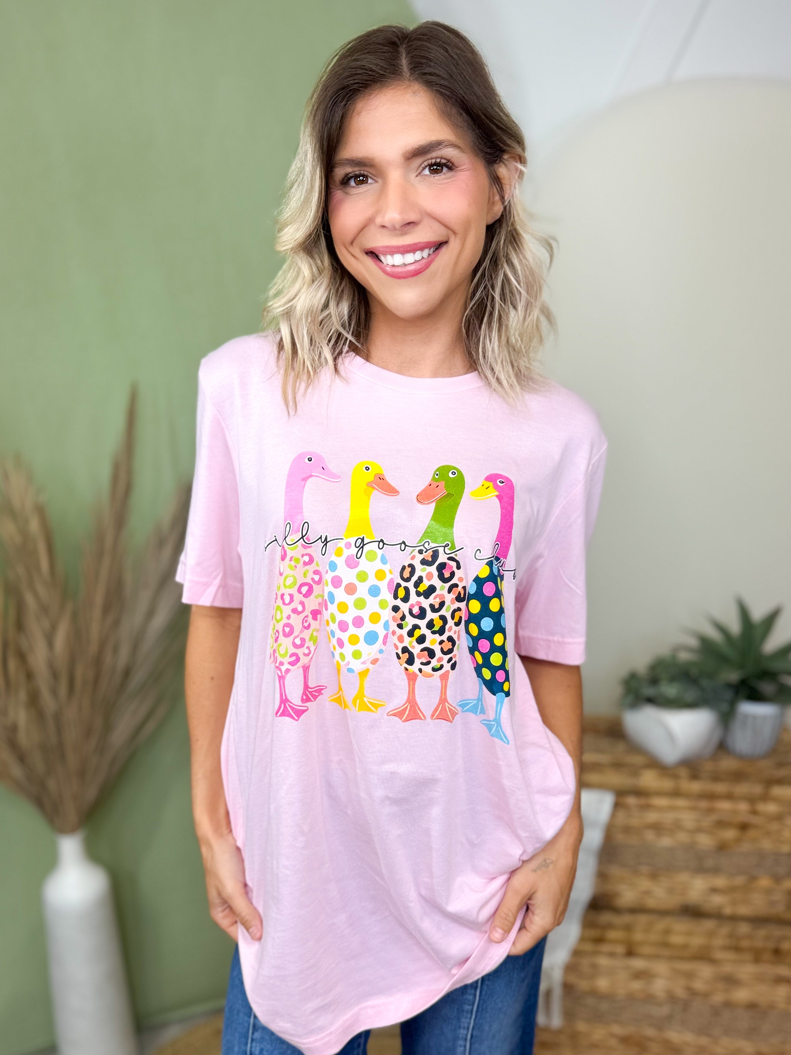 Spotted Silly Goose Club Graphic Tee-130 Graphic Tees-Heathered Boho-Heathered Boho Boutique, Women's Fashion and Accessories in Palmetto, FL