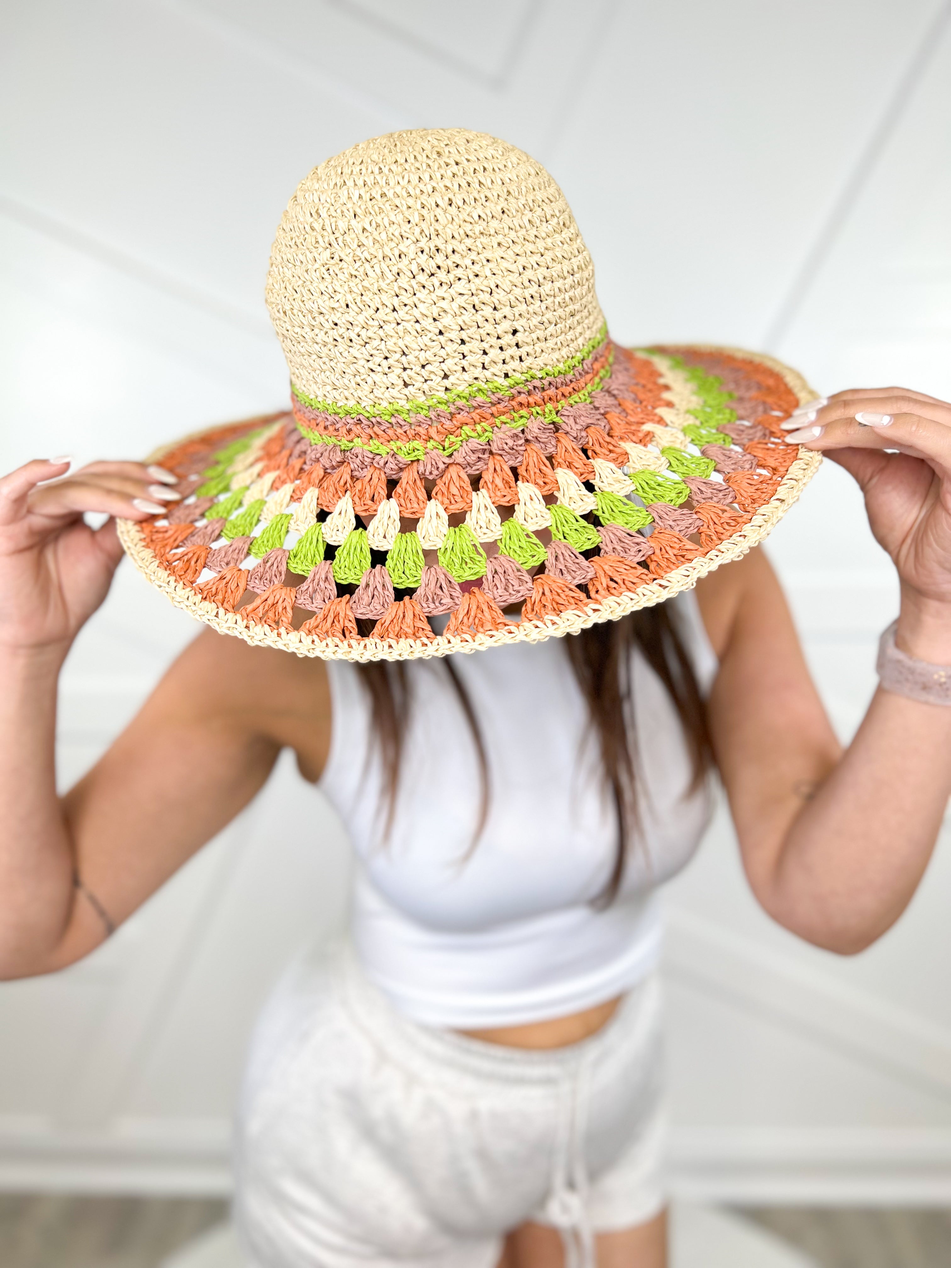 Vacay Ready Straw Hat-330 Headwear-iscarf-Heathered Boho Boutique, Women's Fashion and Accessories in Palmetto, FL