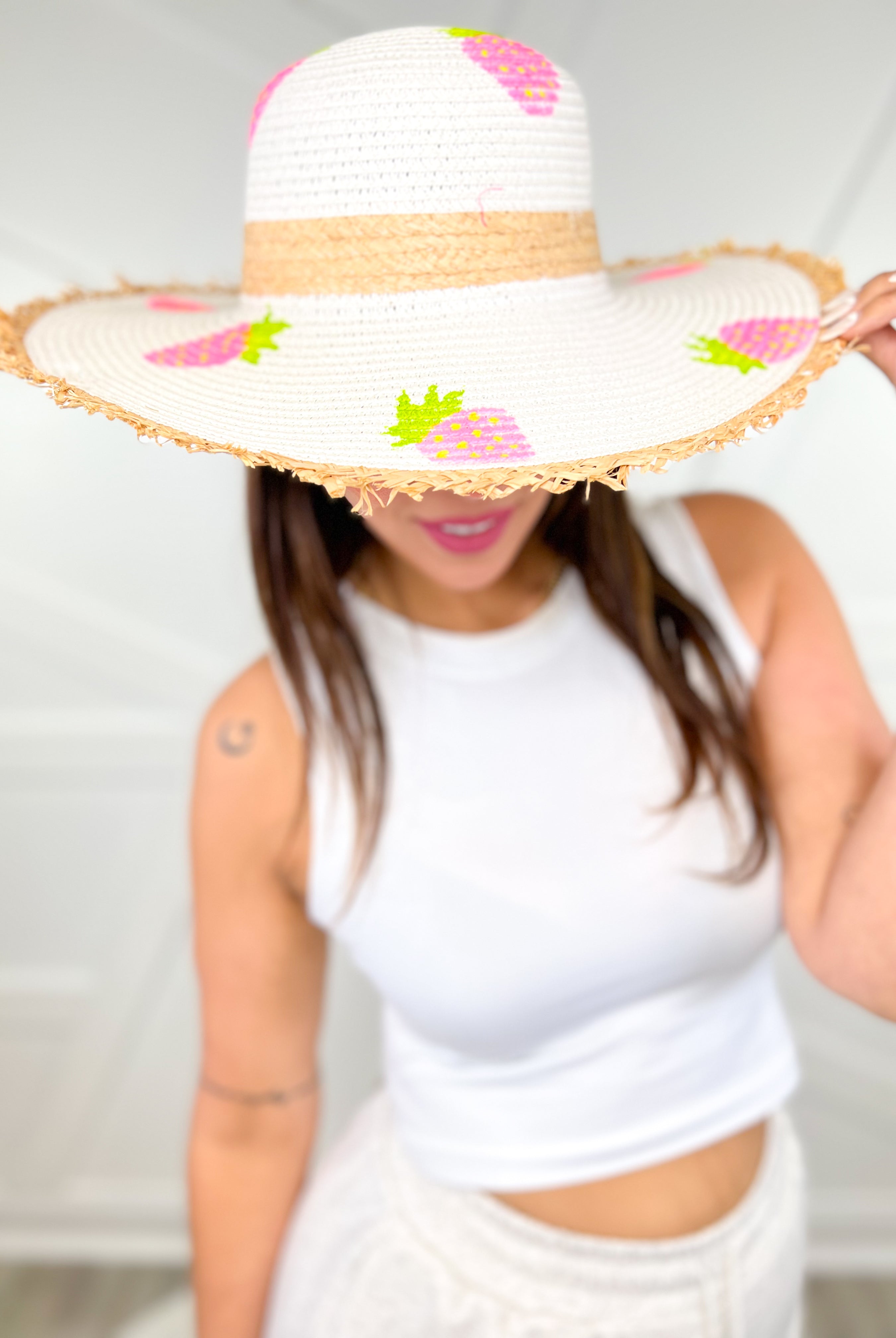Strawberry Shortcake Hat-330 Headwear-iscarf-Heathered Boho Boutique, Women's Fashion and Accessories in Palmetto, FL