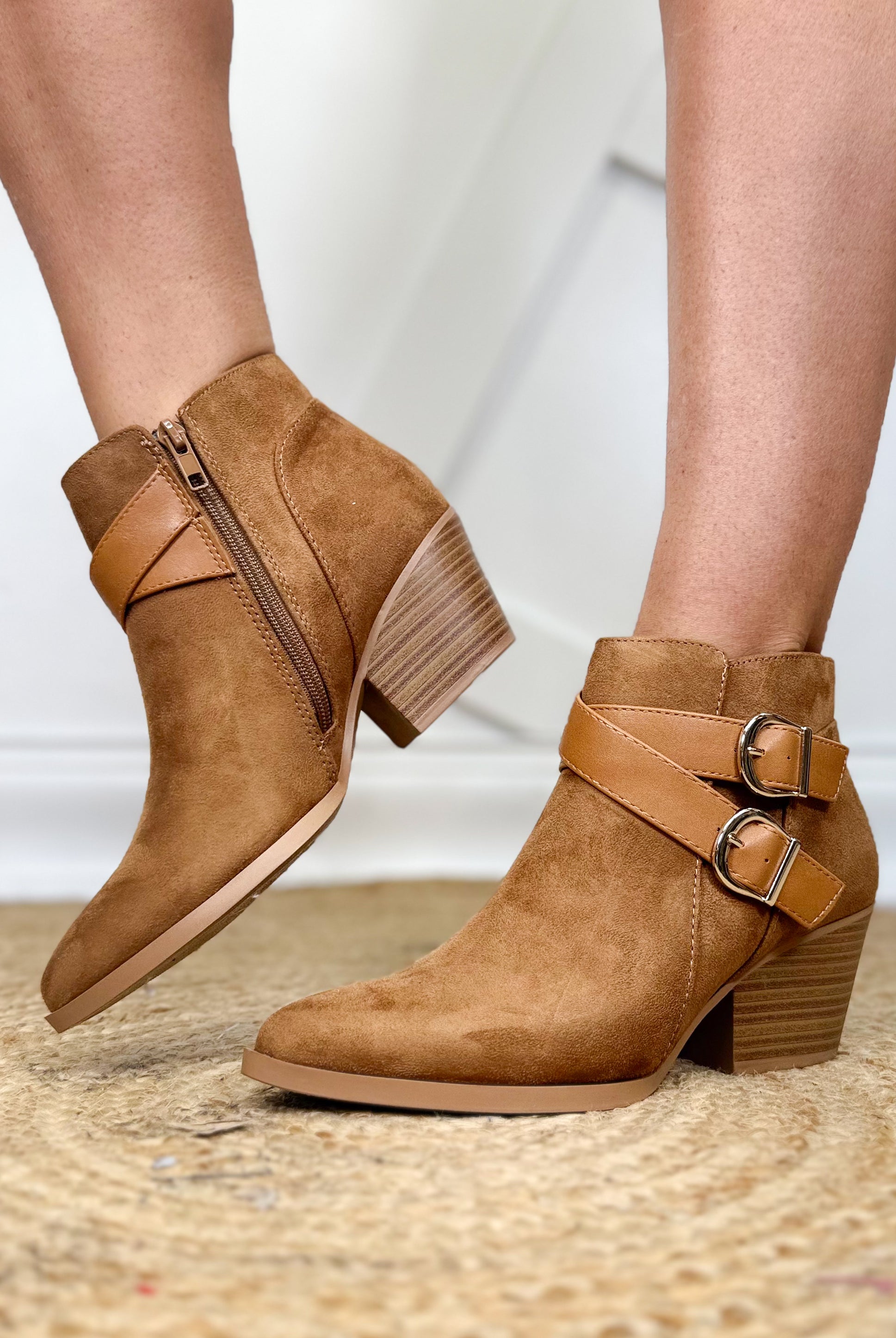 Ponda Ankle Boots - Coffee-350 SHOES-Fortune Dynamic-Heathered Boho Boutique, Women's Fashion and Accessories in Palmetto, FL