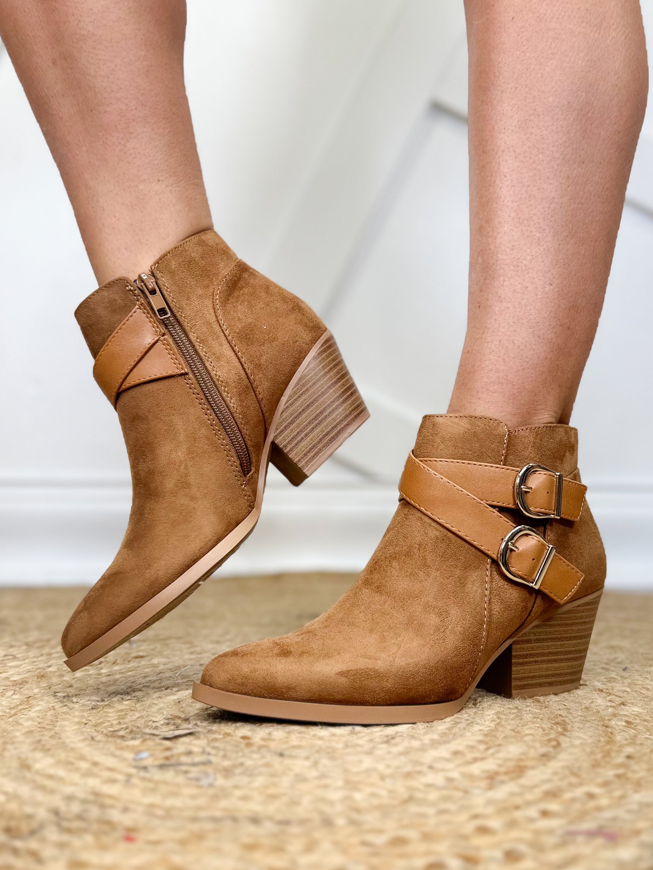 Ponda Ankle Boots - Coffee-350 SHOES-Fortune Dynamic-Heathered Boho Boutique, Women's Fashion and Accessories in Palmetto, FL