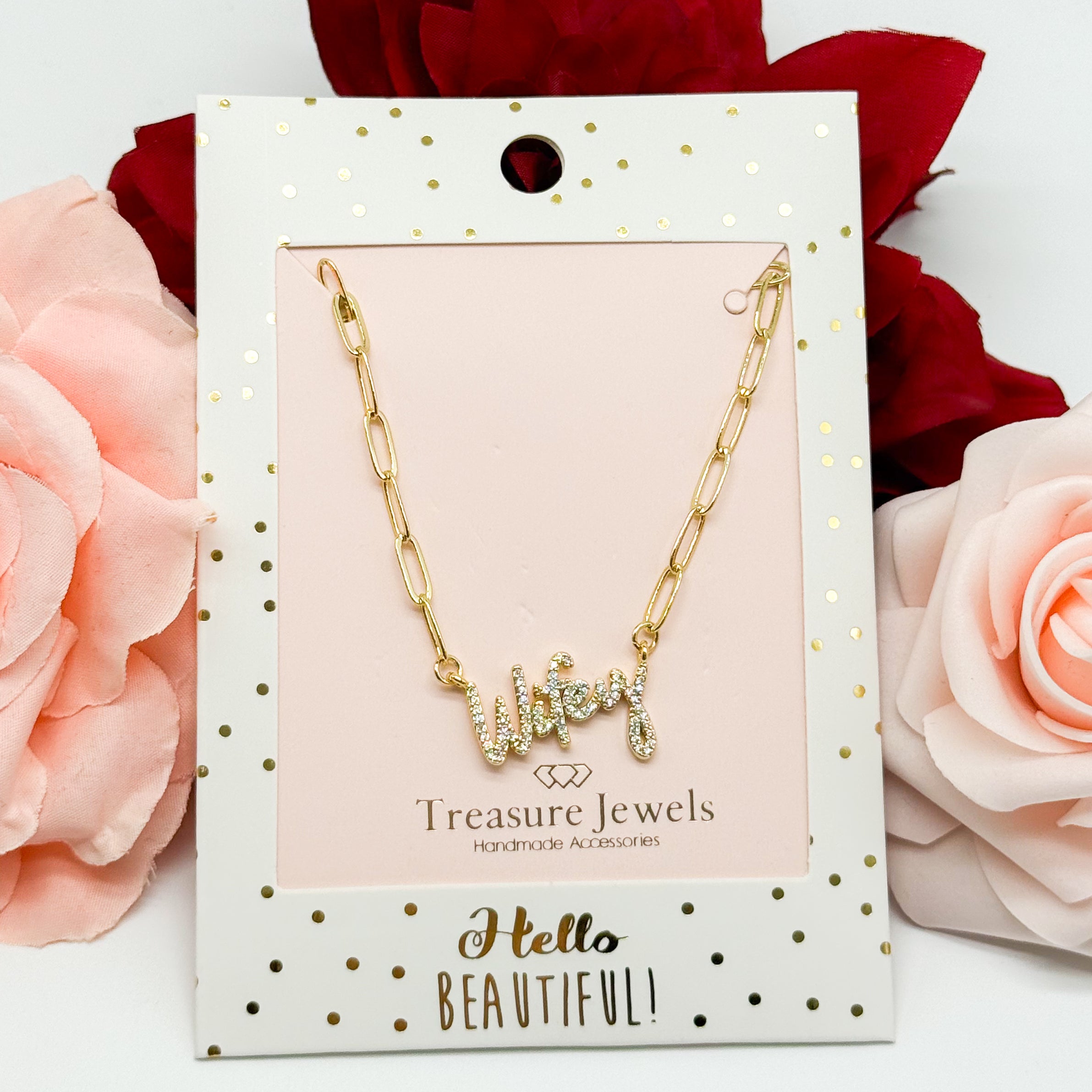 BLACK FRIDAY: Wifey Necklace-310 Jewelry-TREASURE JEWELS-Heathered Boho Boutique, Women's Fashion and Accessories in Palmetto, FL