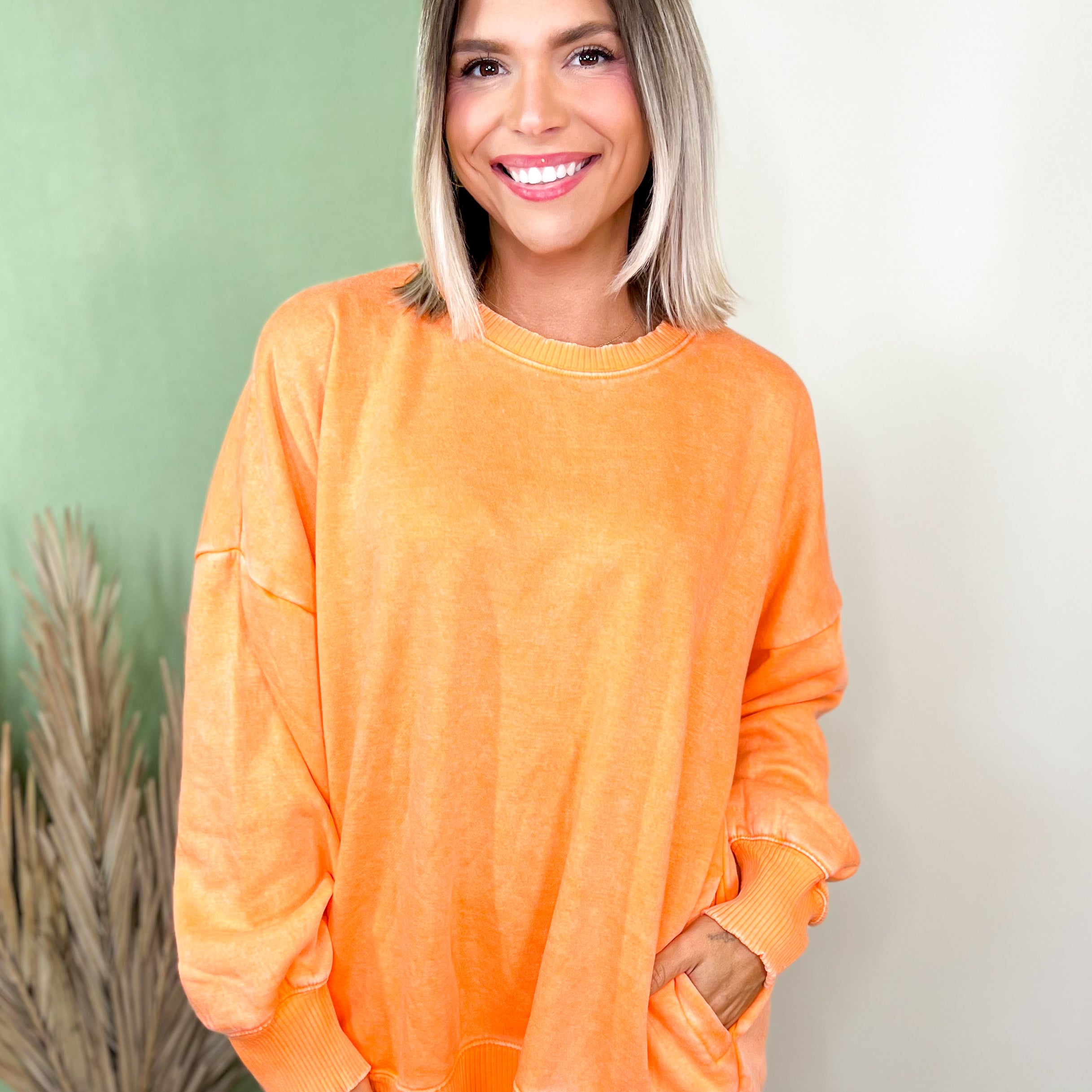Restock: Picked Just for You Pullover-120 LONG SLEEVE TOPS-ZENANA-Heathered Boho Boutique, Women's Fashion and Accessories in Palmetto, FL