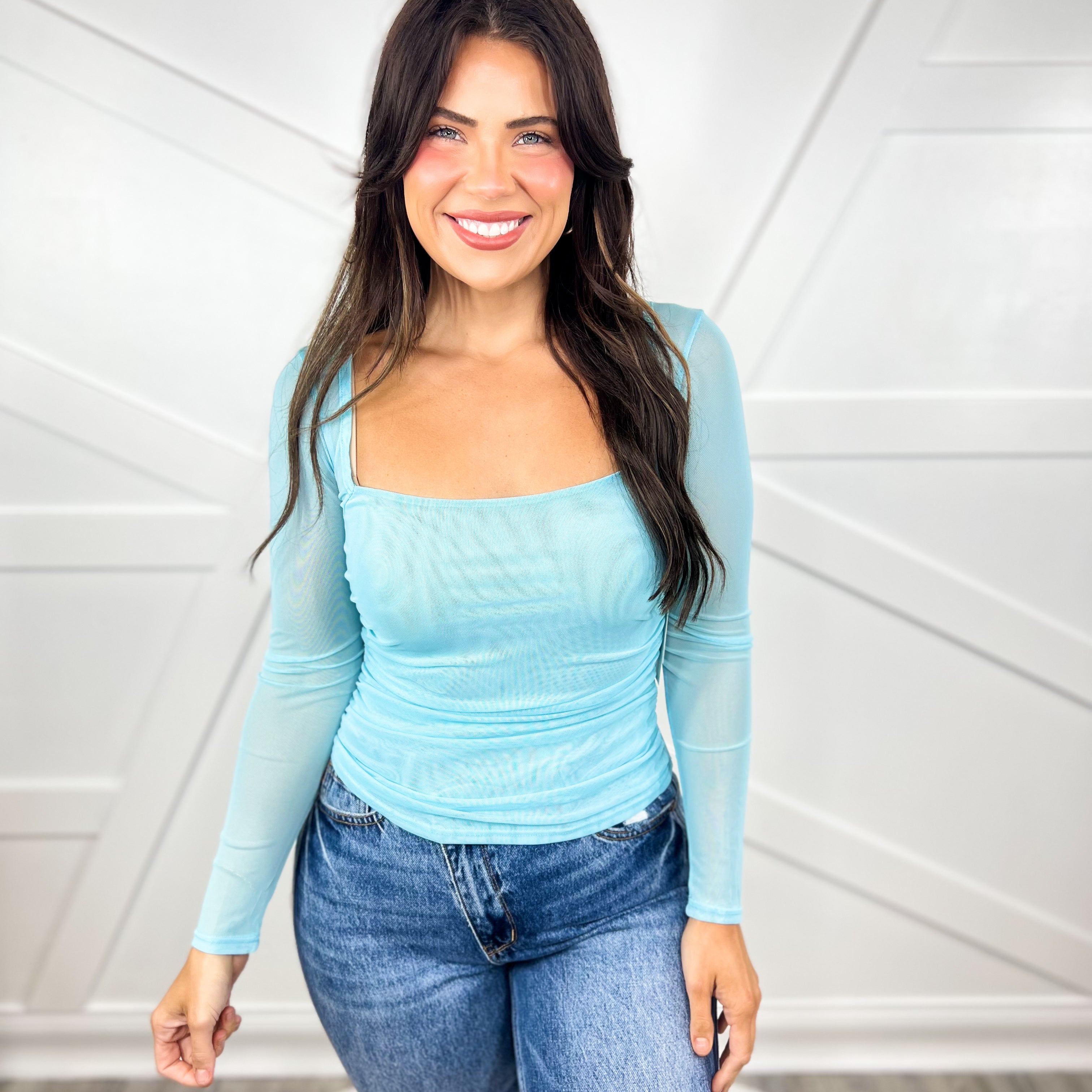 Special Edition Long Sleeve Mesh Top-120 Long Sleeve Tops-Timing-Heathered Boho Boutique, Women's Fashion and Accessories in Palmetto, FL