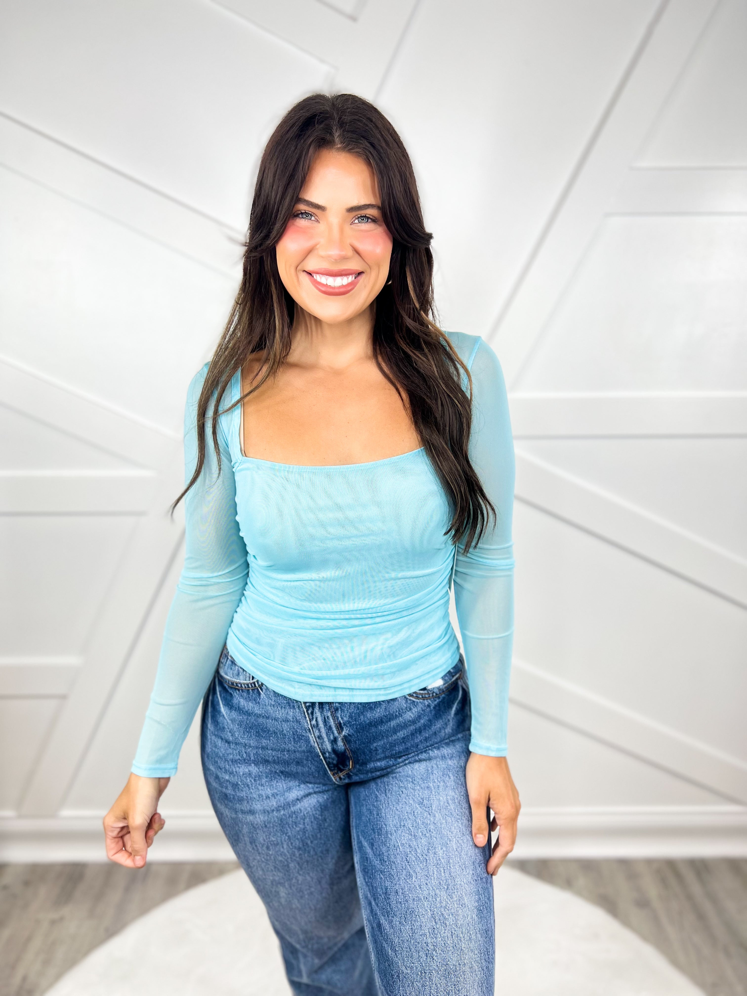 Special Edition Long Sleeve Mesh Top-120 Long Sleeve Tops-Timing-Heathered Boho Boutique, Women's Fashion and Accessories in Palmetto, FL