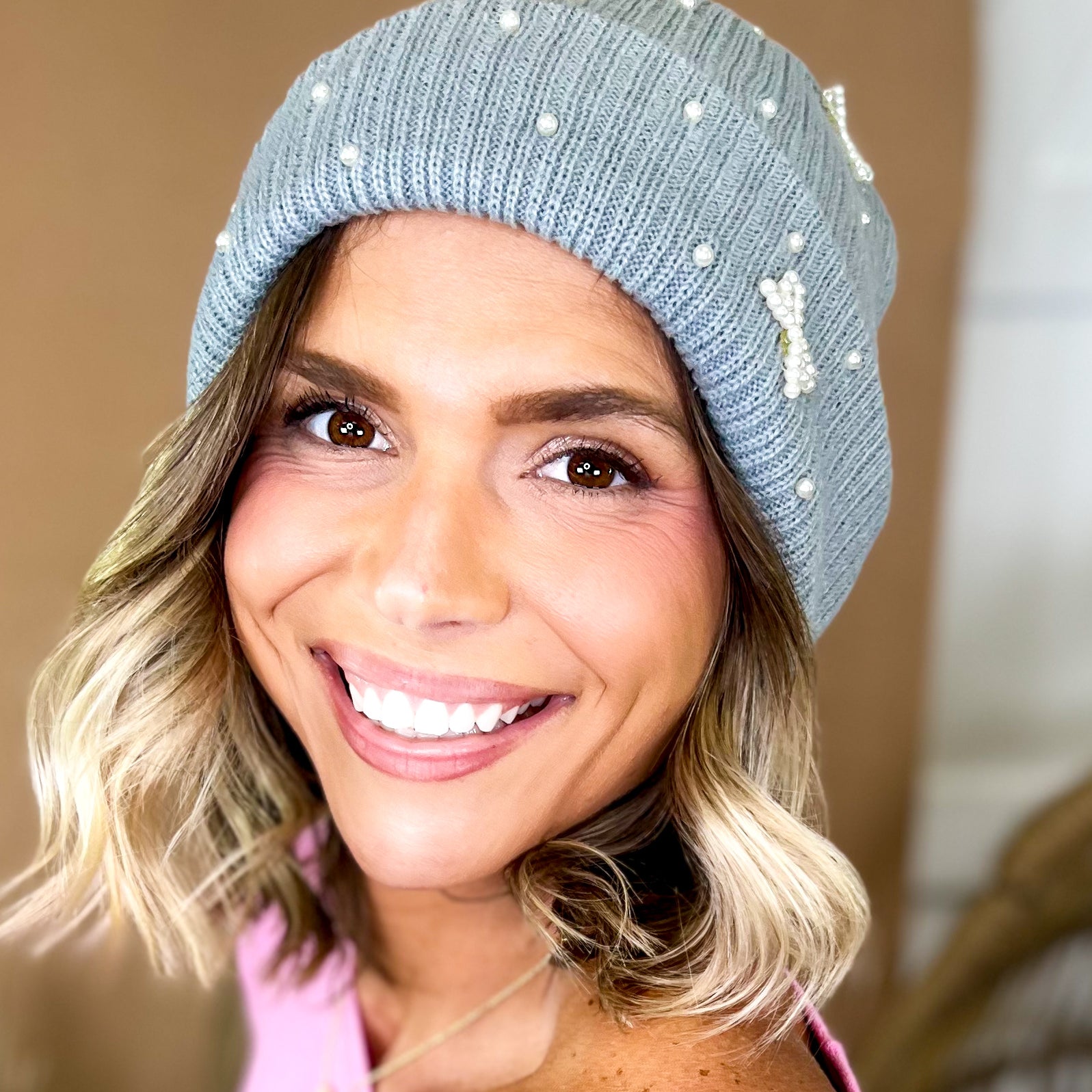 The Bow Sweet Beanie-340 OTHER ACCESSORIES-ZENANA-Heathered Boho Boutique, Women's Fashion and Accessories in Palmetto, FL