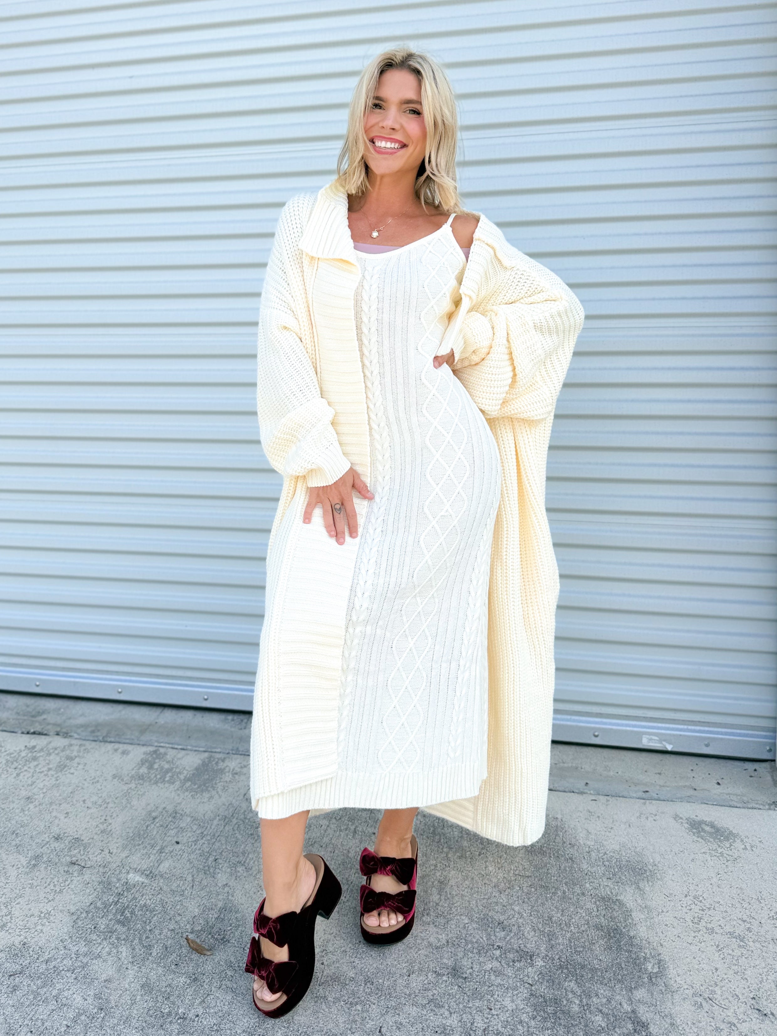 Long Night Dress Set-240 ACTIVEWEAR/SETS-Davi & Dani-Heathered Boho Boutique, Women's Fashion and Accessories in Palmetto, FL