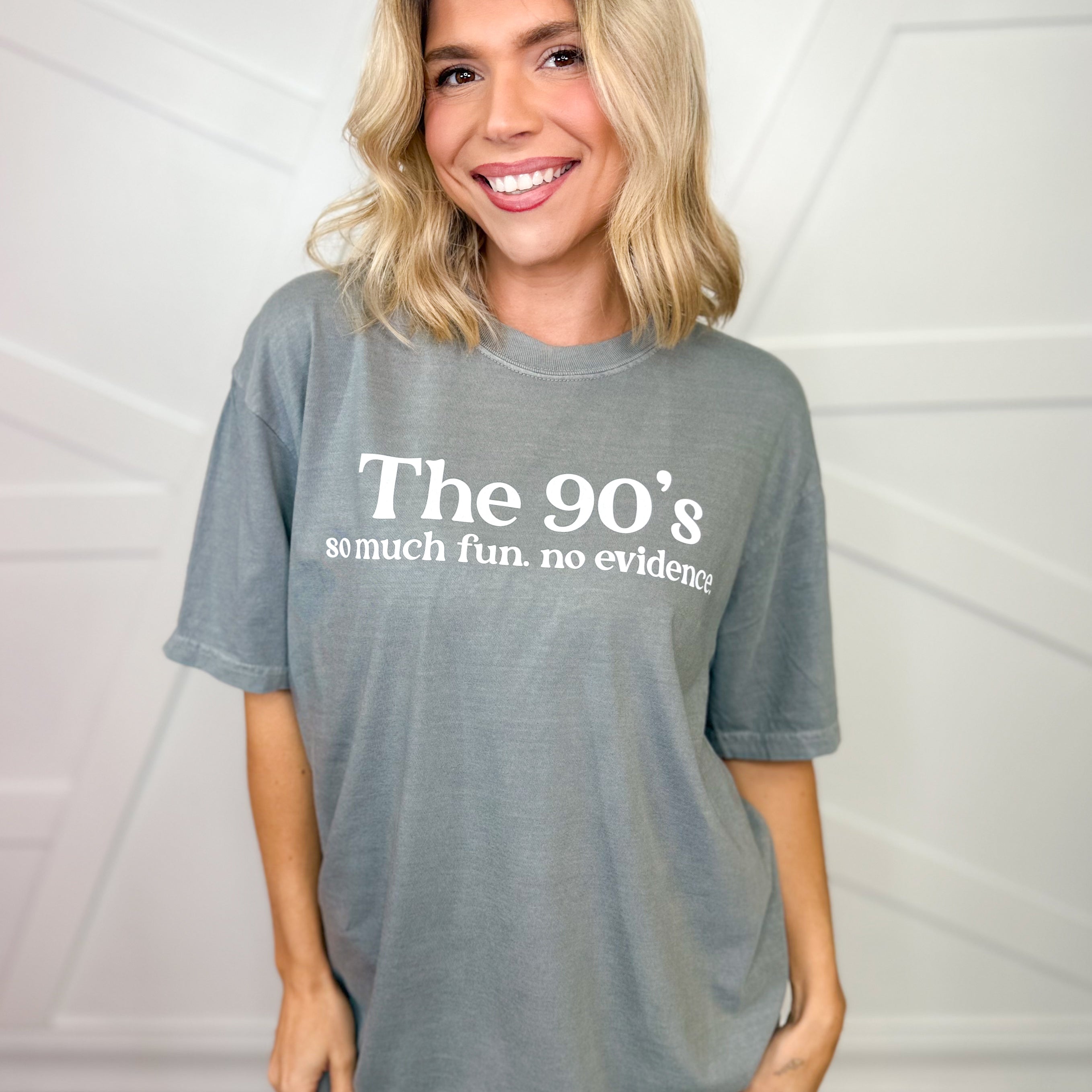 The 90's Graphic Tee - Grey-130 Graphic Tees-Heathered Boho-Heathered Boho Boutique, Women's Fashion and Accessories in Palmetto, FL