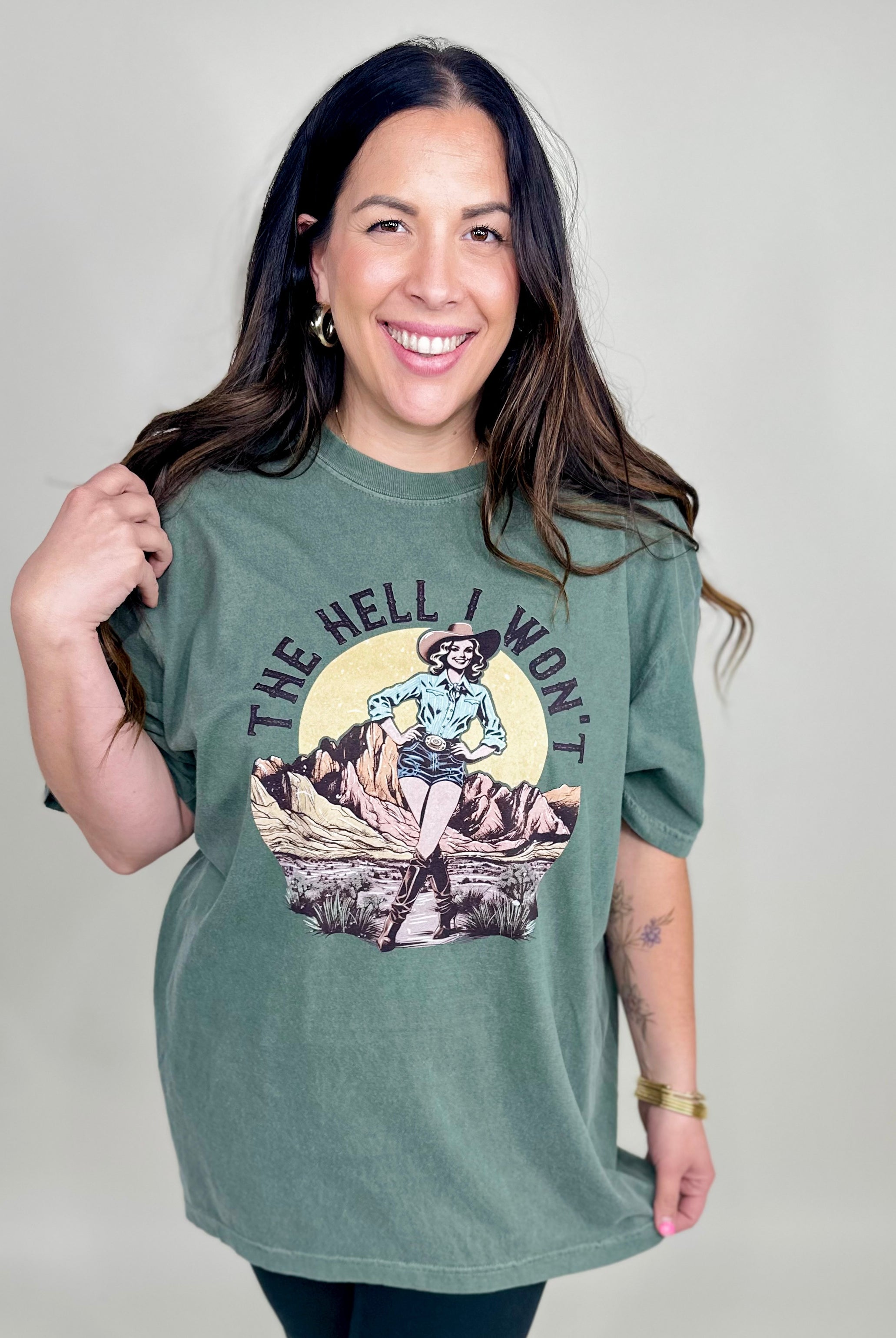 The Heck I Won’t Graphic tee-130 Graphic Tees-Heathered Boho-Heathered Boho Boutique, Women's Fashion and Accessories in Palmetto, FL