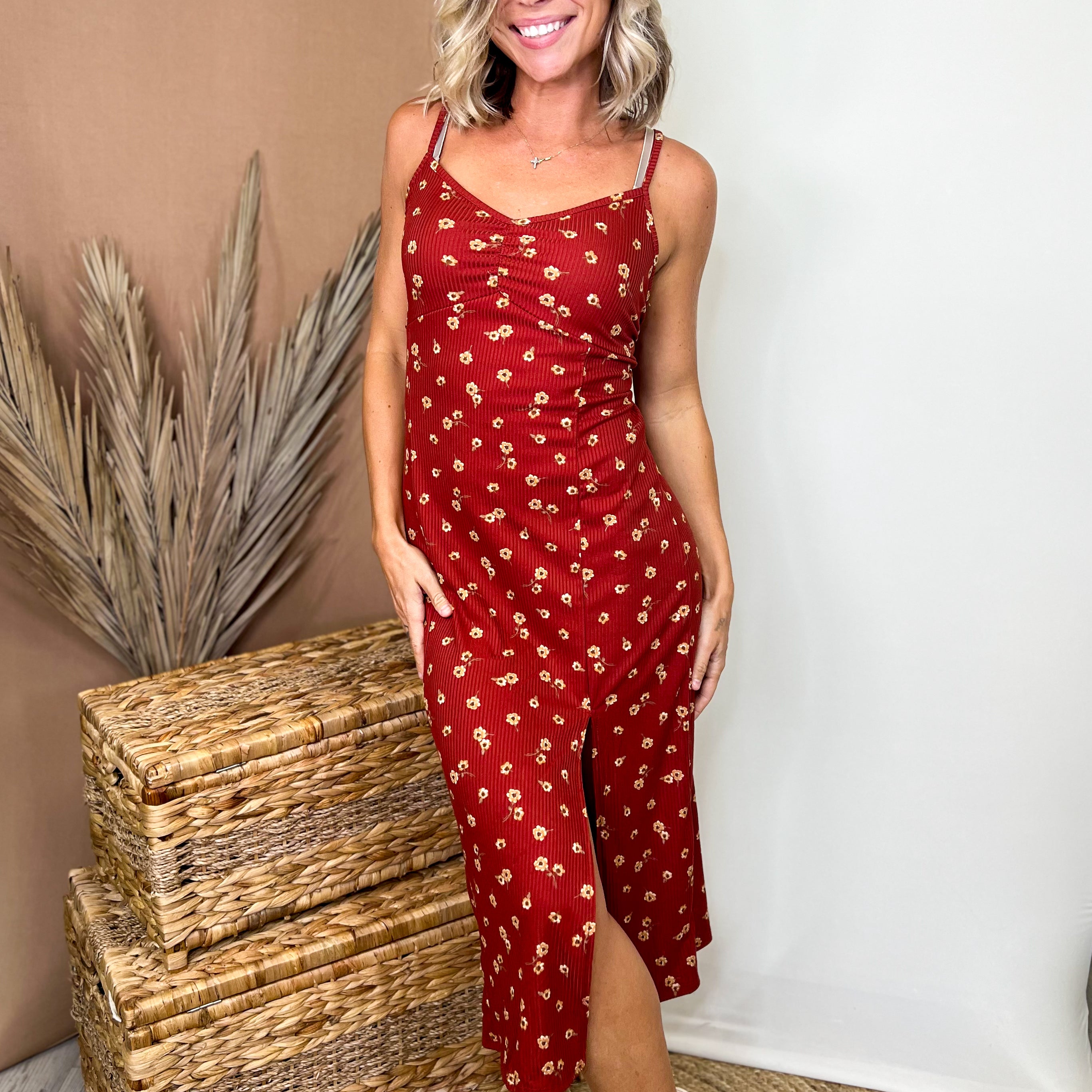 The Autumn Romance Midi Dress-230 Dresses/Jumpsuits/Rompers-JADE BY JANE-Heathered Boho Boutique, Women's Fashion and Accessories in Palmetto, FL