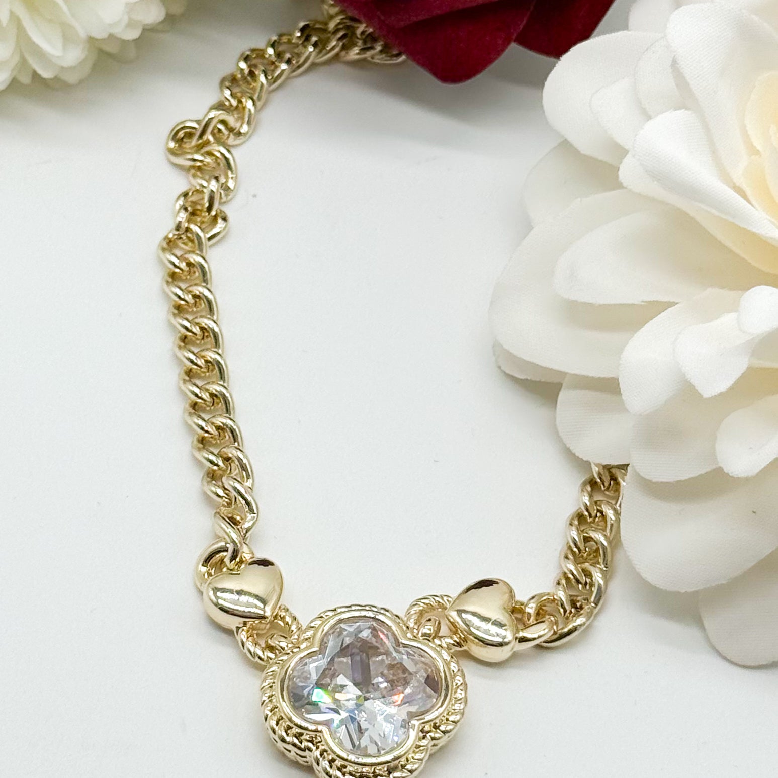 RESTOCK: Clover Necklace-310 Jewelry-Millenx Accessories, LLC.-Heathered Boho Boutique, Women's Fashion and Accessories in Palmetto, FL