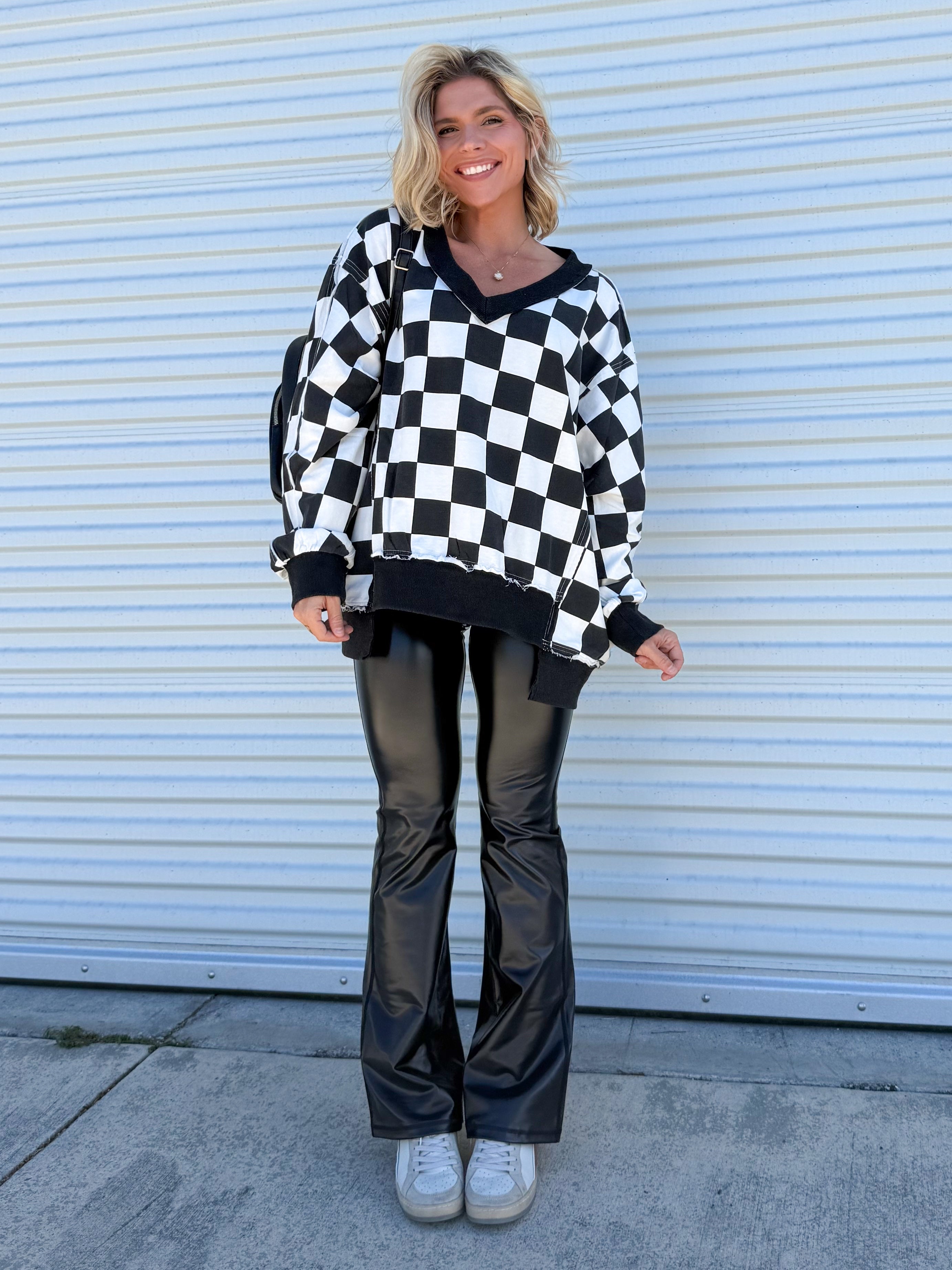 Restock: Reality Check Sweatshirt-120 LONG SLEEVE TOPS-ODDI-Heathered Boho Boutique, Women's Fashion and Accessories in Palmetto, FL