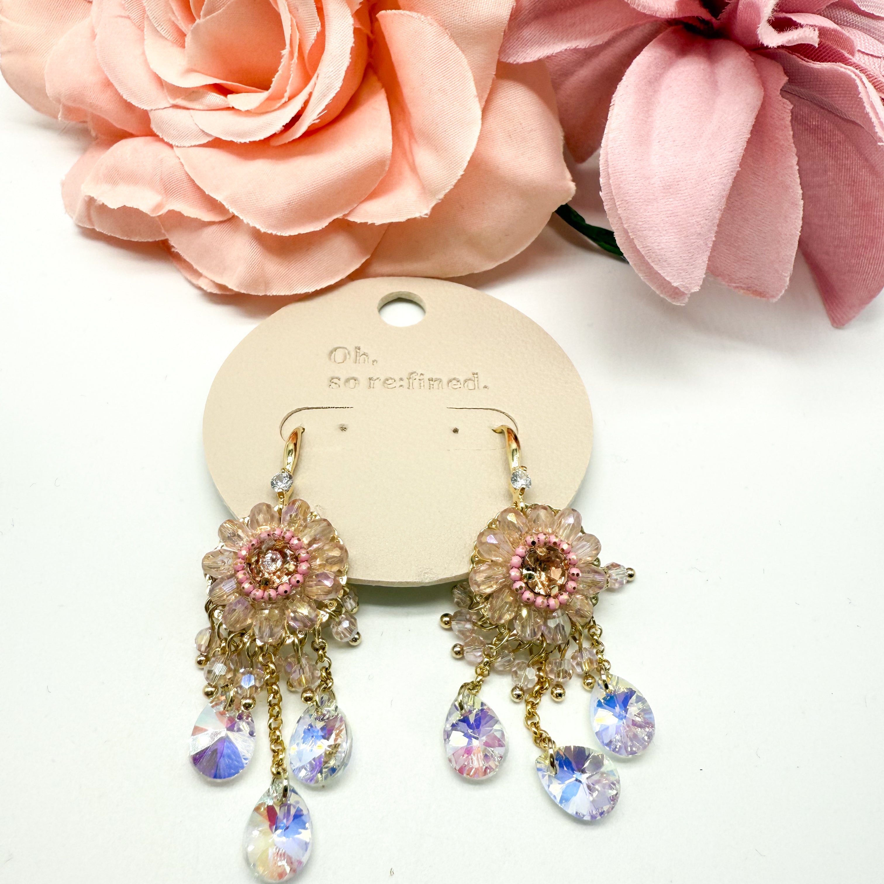 Dew Drop Flower Earrings-340 Other Accessories-Fincony-Heathered Boho Boutique, Women's Fashion and Accessories in Palmetto, FL