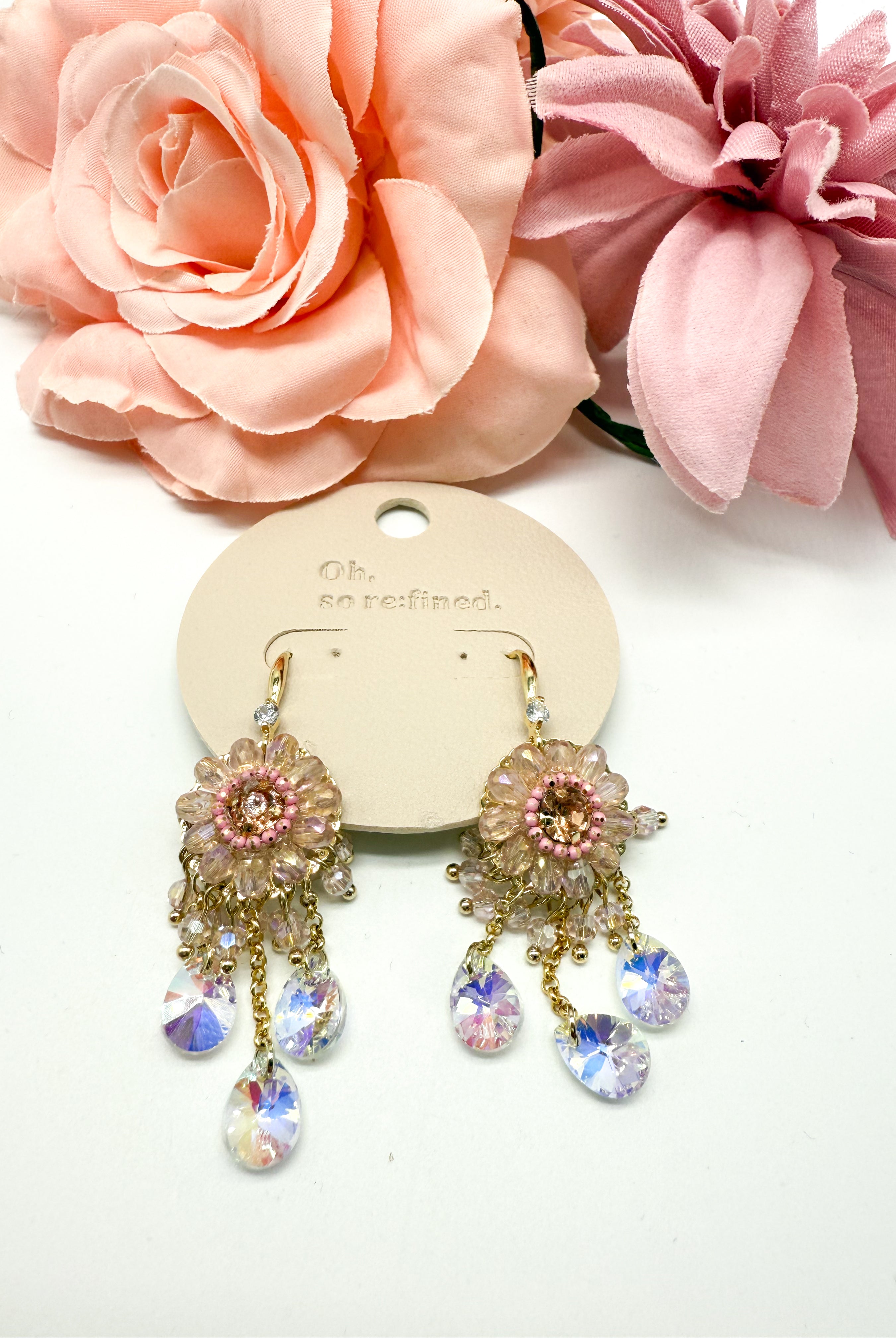 Dew Drop Flower Earrings-340 Other Accessories-Fincony-Heathered Boho Boutique, Women's Fashion and Accessories in Palmetto, FL