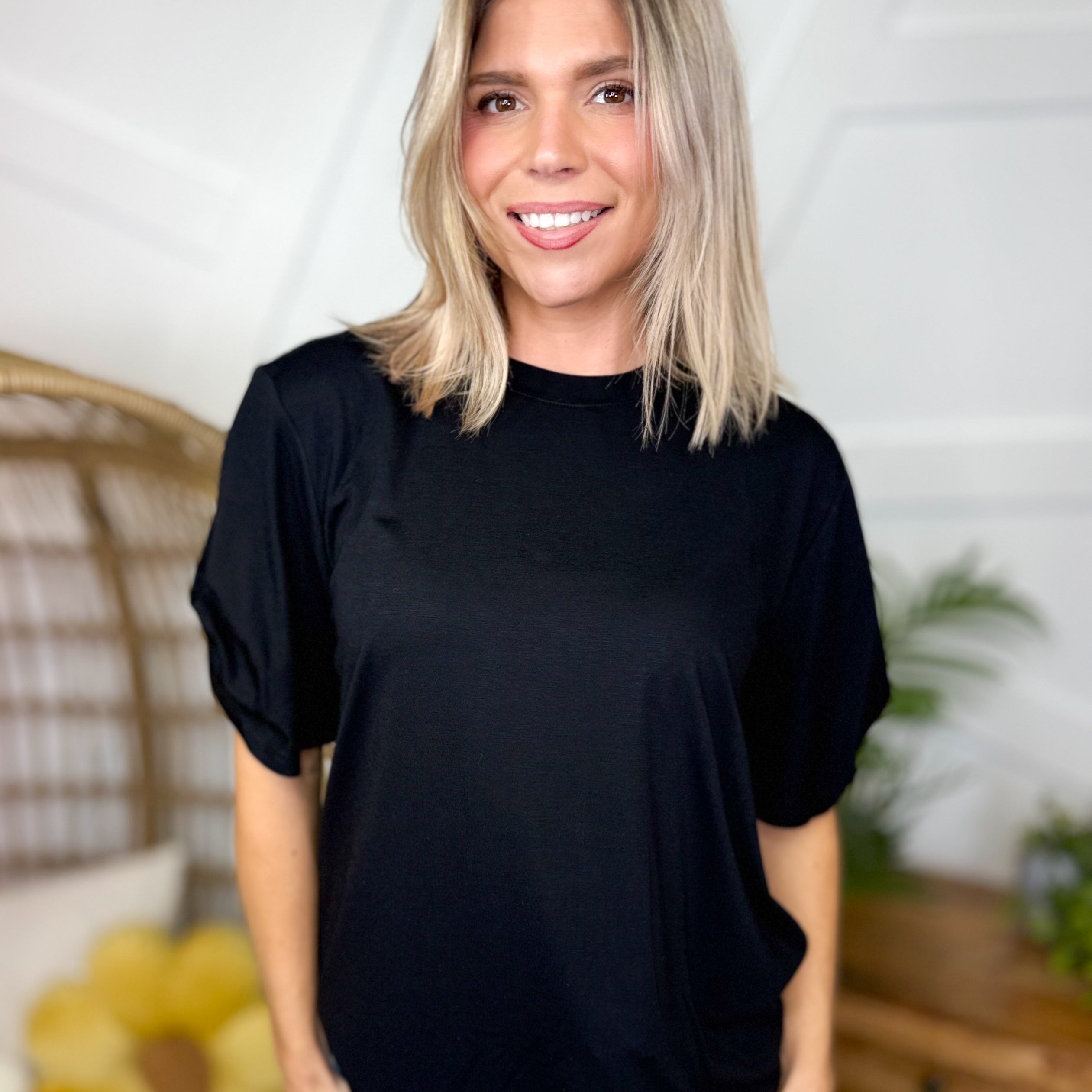 Restock: Basic Cloud Soft Top-110 Short Sleeve Top-Davi & Dani-Heathered Boho Boutique, Women's Fashion and Accessories in Palmetto, FL