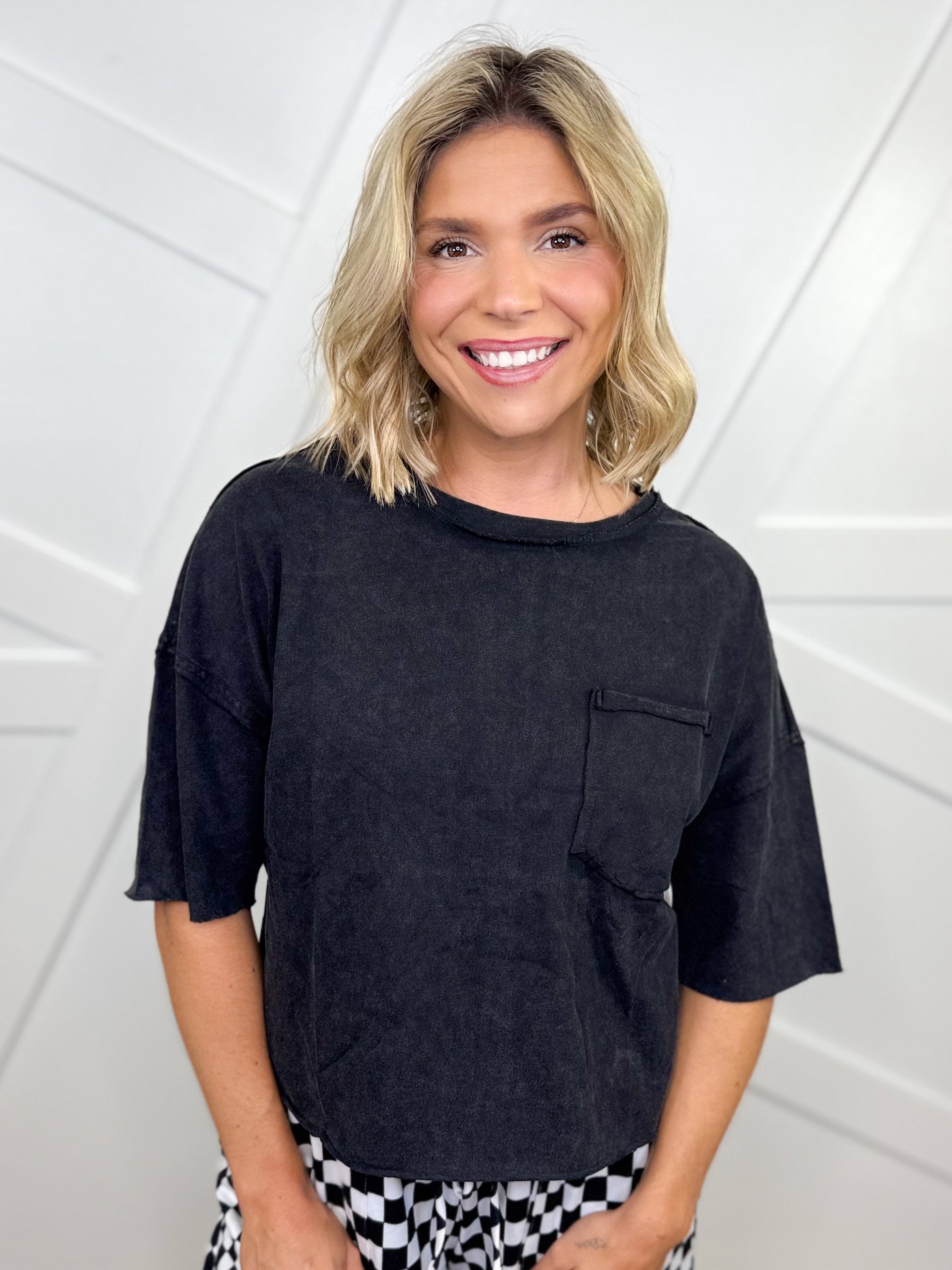 RESTOCK: Regan Raw Hem Tee-110 SHORT SLEEVE TOP-Blakeley-Heathered Boho Boutique, Women's Fashion and Accessories in Palmetto, FL