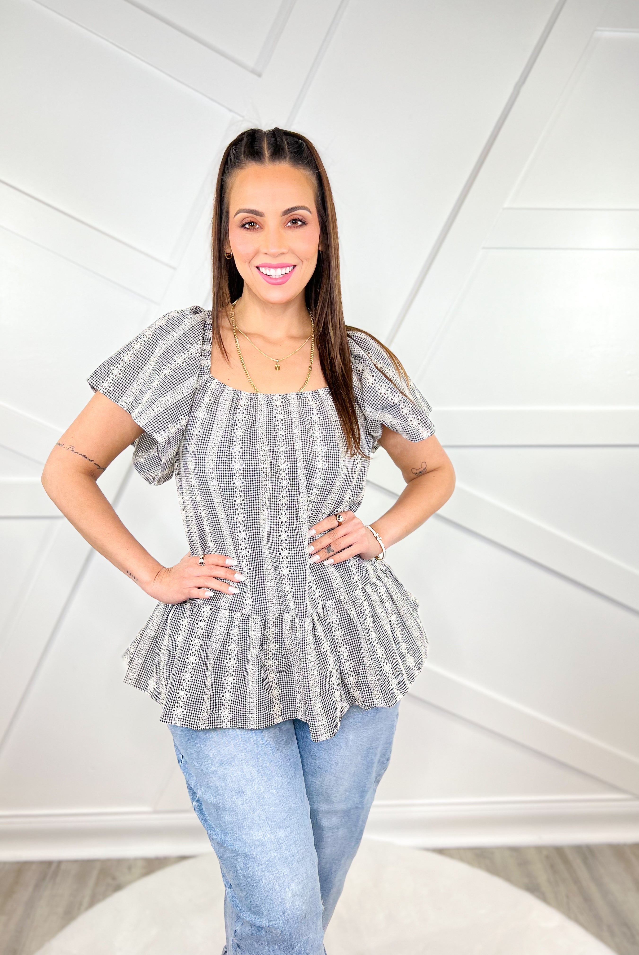 In A Dream Blouse-110 SHORT SLEEVE TOP-SEW IN LOVE-Heathered Boho Boutique, Women's Fashion and Accessories in Palmetto, FL