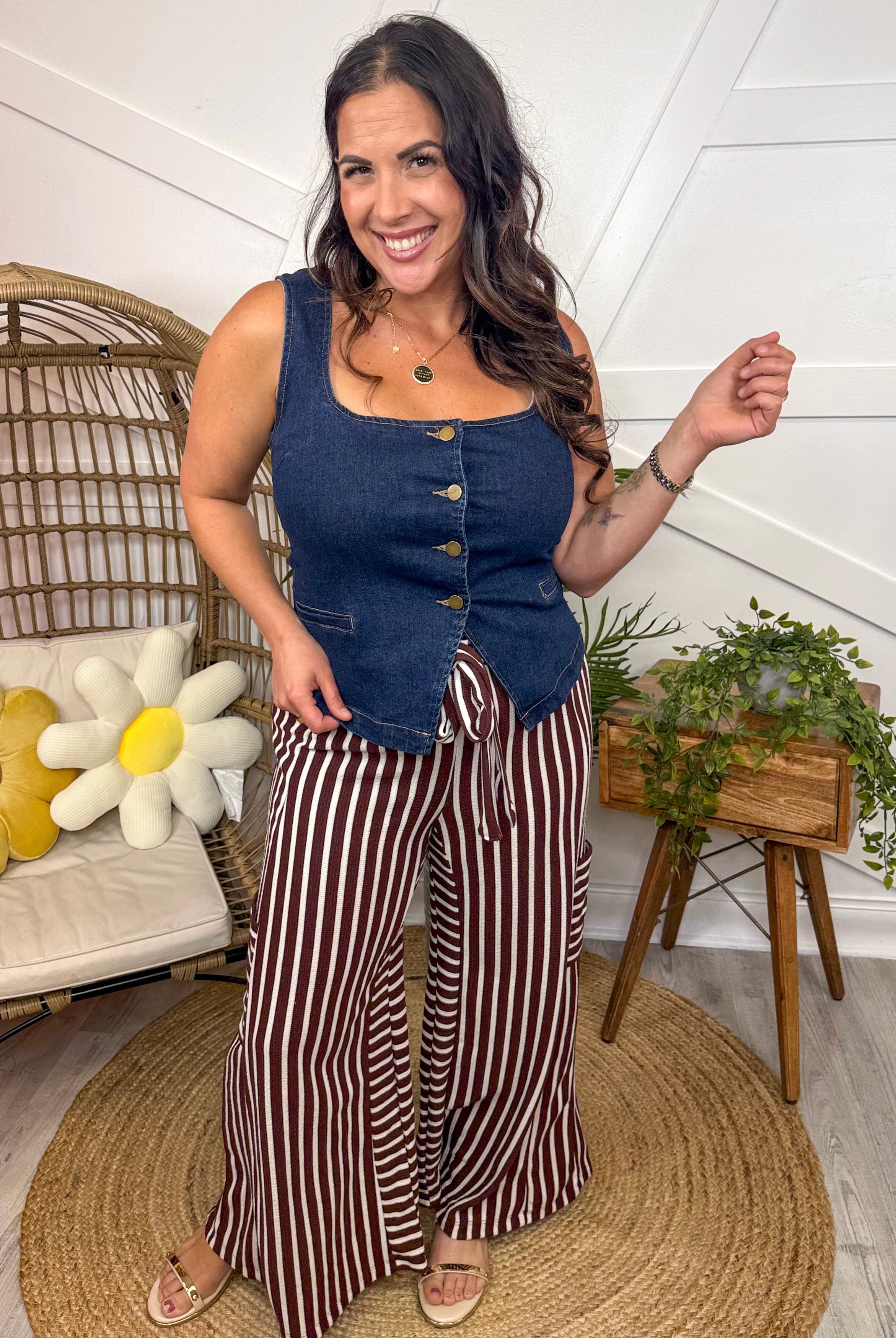 Denim Dreams Vest-100 TANK/CROP TOPS-POLAGRAM-Heathered Boho Boutique, Women's Fashion and Accessories in Palmetto, FL