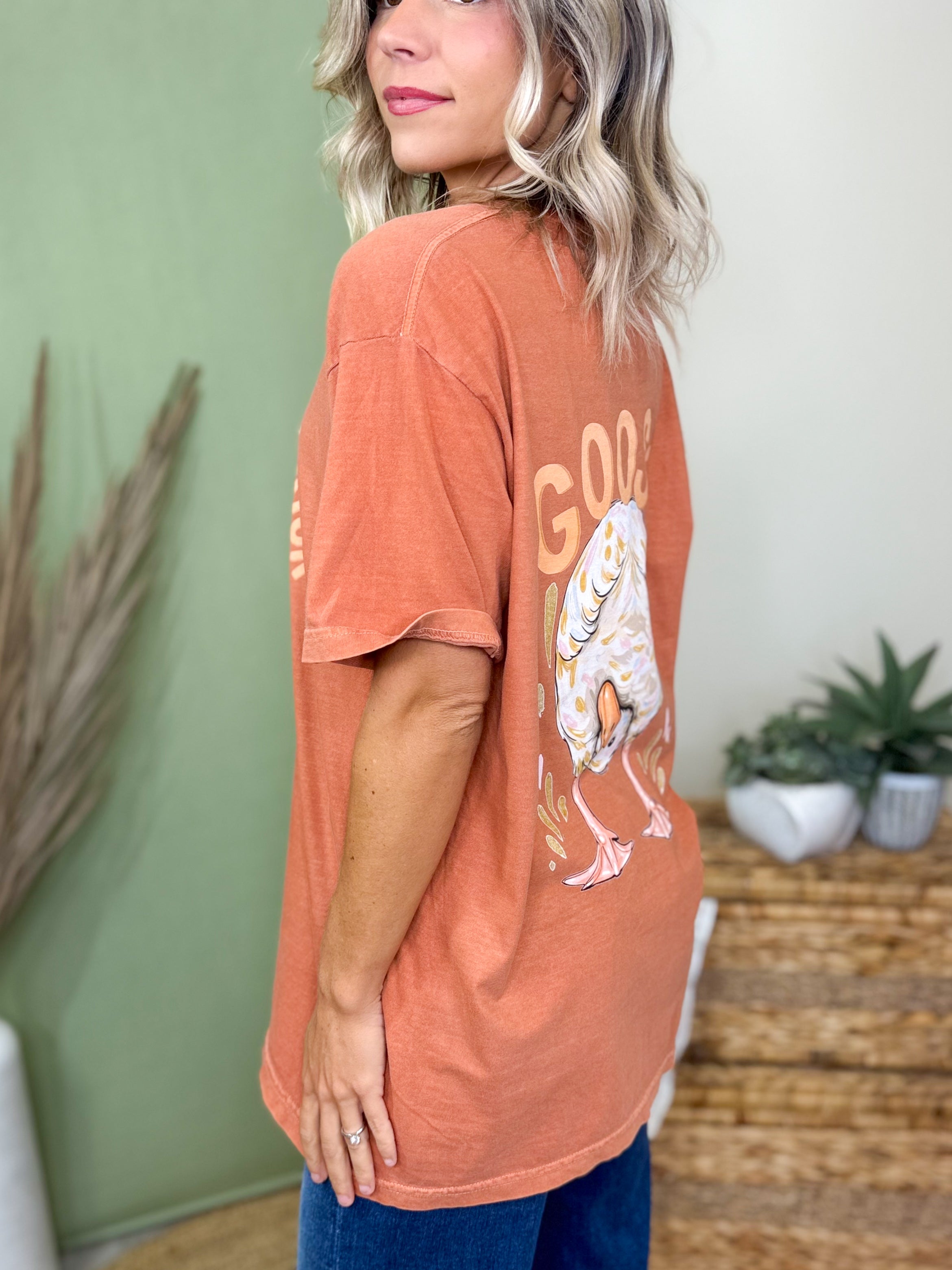 Duck Duck Goose Graphic Tee-130 Graphic Tees-Heathered Boho-Heathered Boho Boutique, Women's Fashion and Accessories in Palmetto, FL