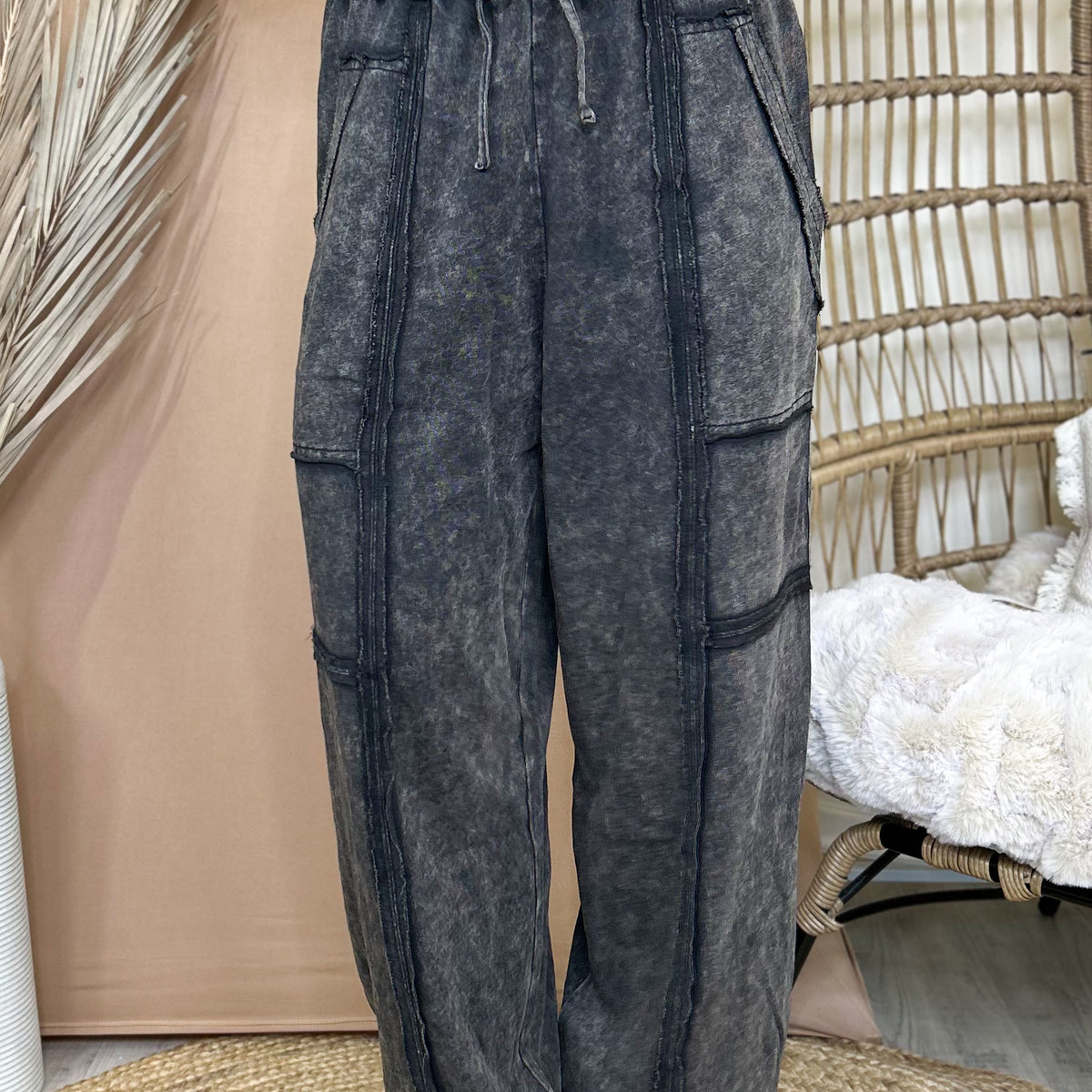 Washed & Unbothered Cargo Joggers-150 PANTS-VERY J-Heathered Boho Boutique, Women's Fashion and Accessories in Palmetto, FL