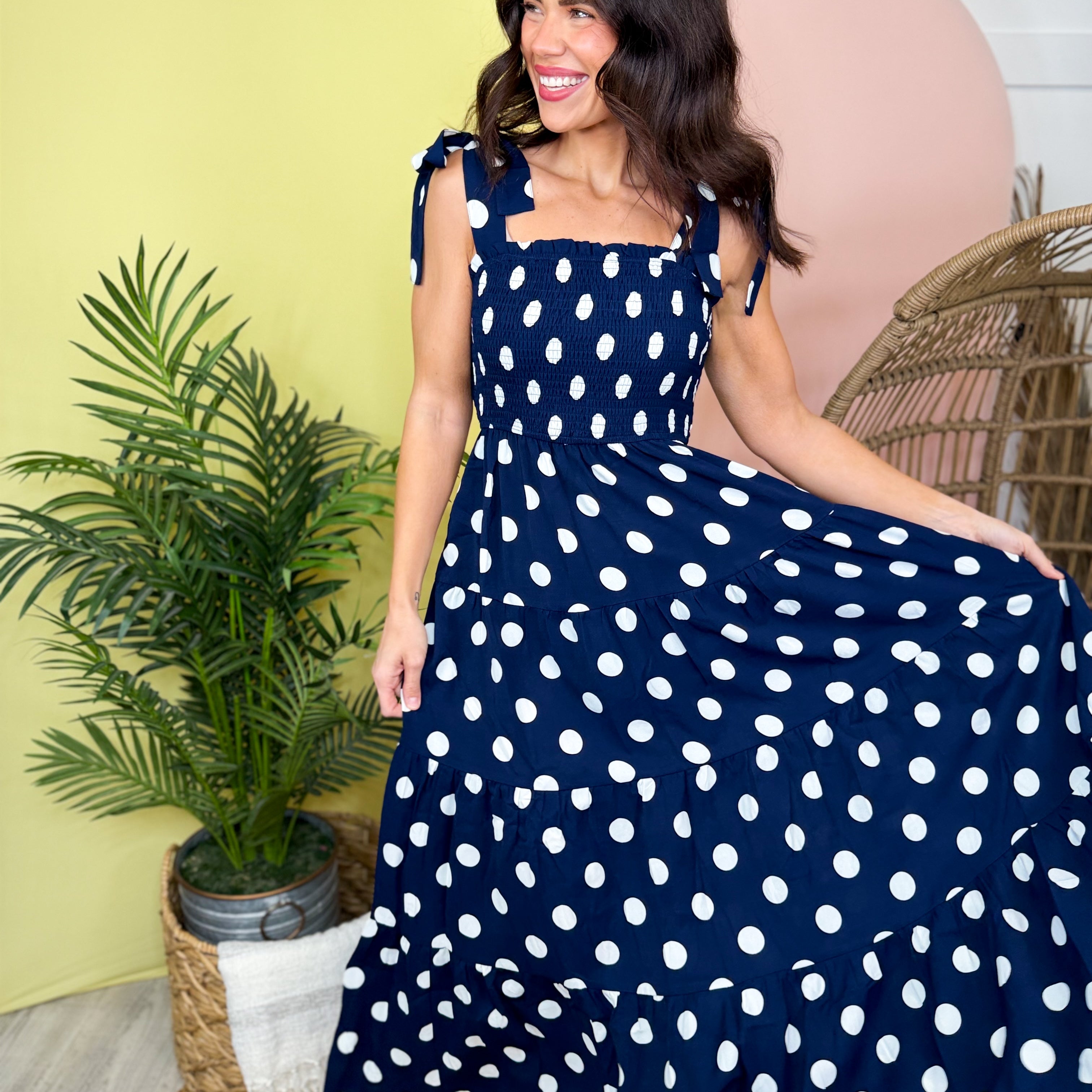 Dancing Under the Dots Dress-230 DRESSES/JUMPSUITS/ROMPERS-ODDI-Heathered Boho Boutique, Women's Fashion and Accessories in Palmetto, FL