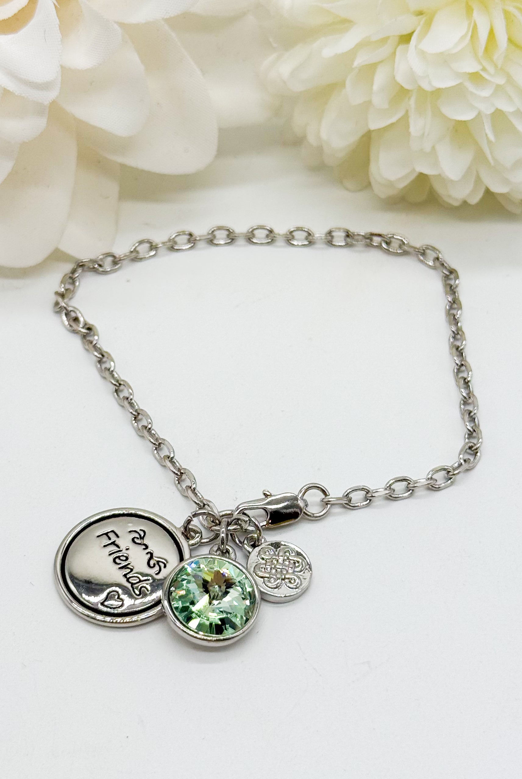 Crystal Friend Charm Bracelet-310 Jewelry-RM Manufacturing-Heathered Boho Boutique, Women's Fashion and Accessories in Palmetto, FL