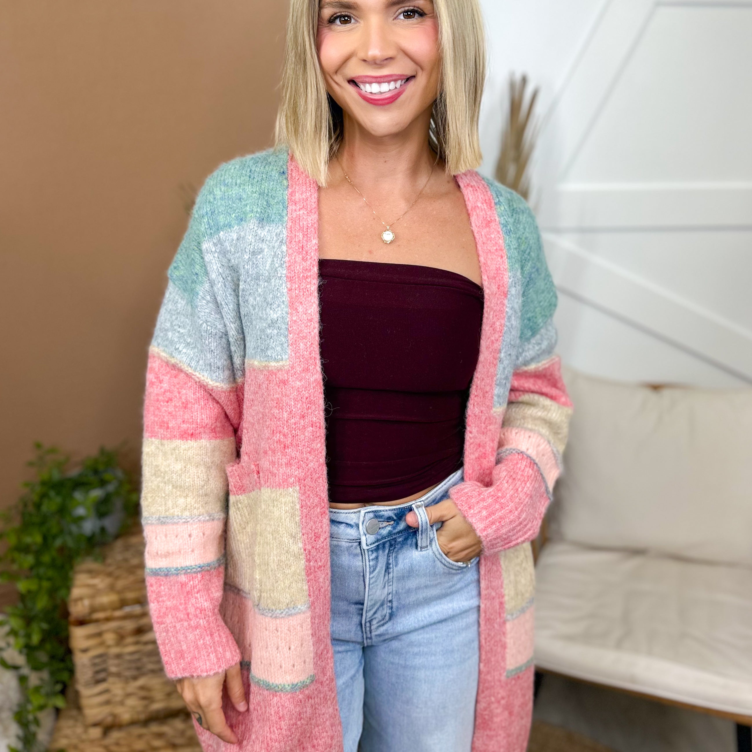 Once Again Cardigan-220 Cardigans/ Kimonos-Adora-Heathered Boho Boutique, Women's Fashion and Accessories in Palmetto, FL