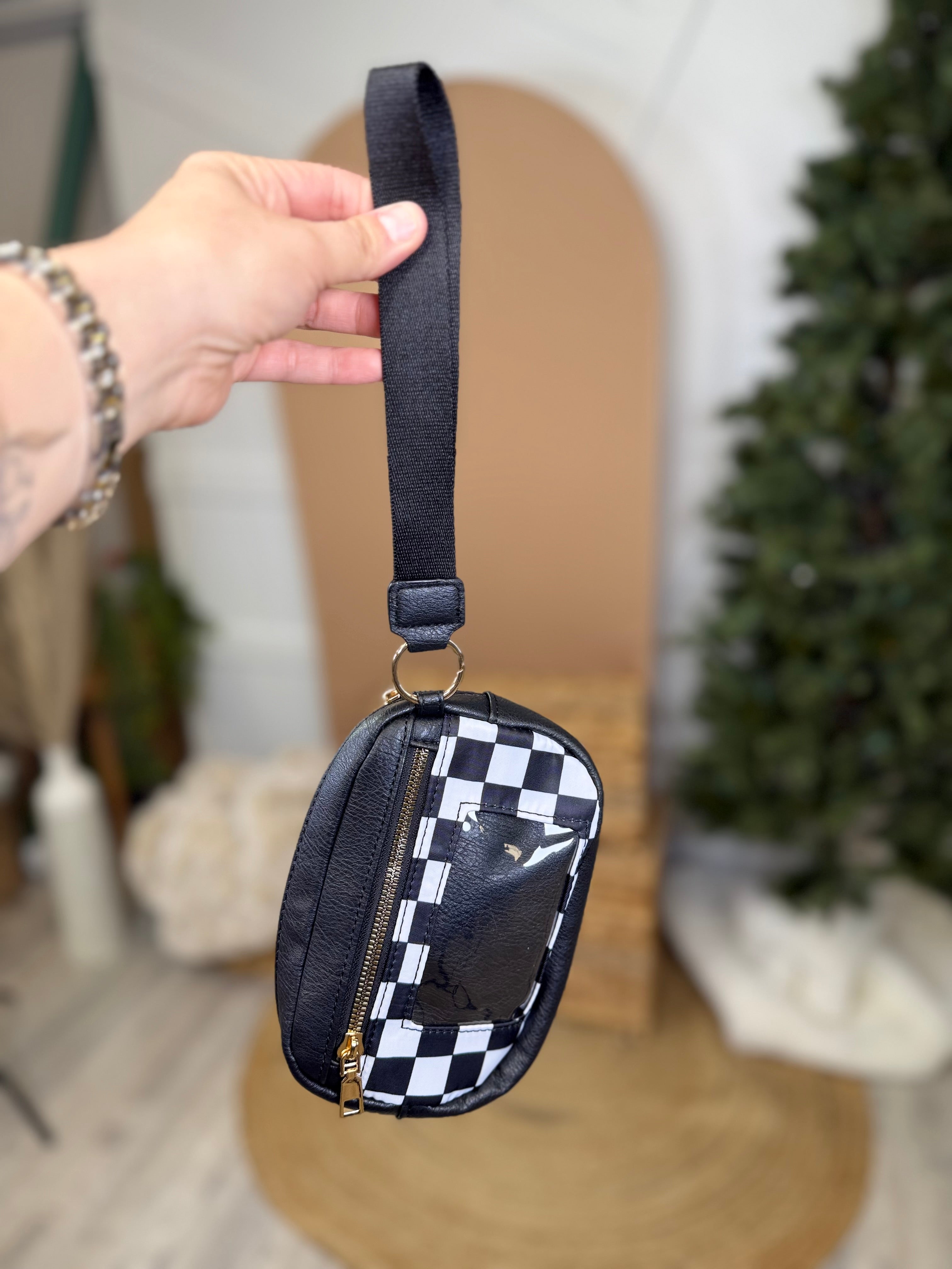 Checkered Vibes Everyday Wristlet-320 Bags-Heathered Boho-Heathered Boho Boutique, Women's Fashion and Accessories in Palmetto, FL