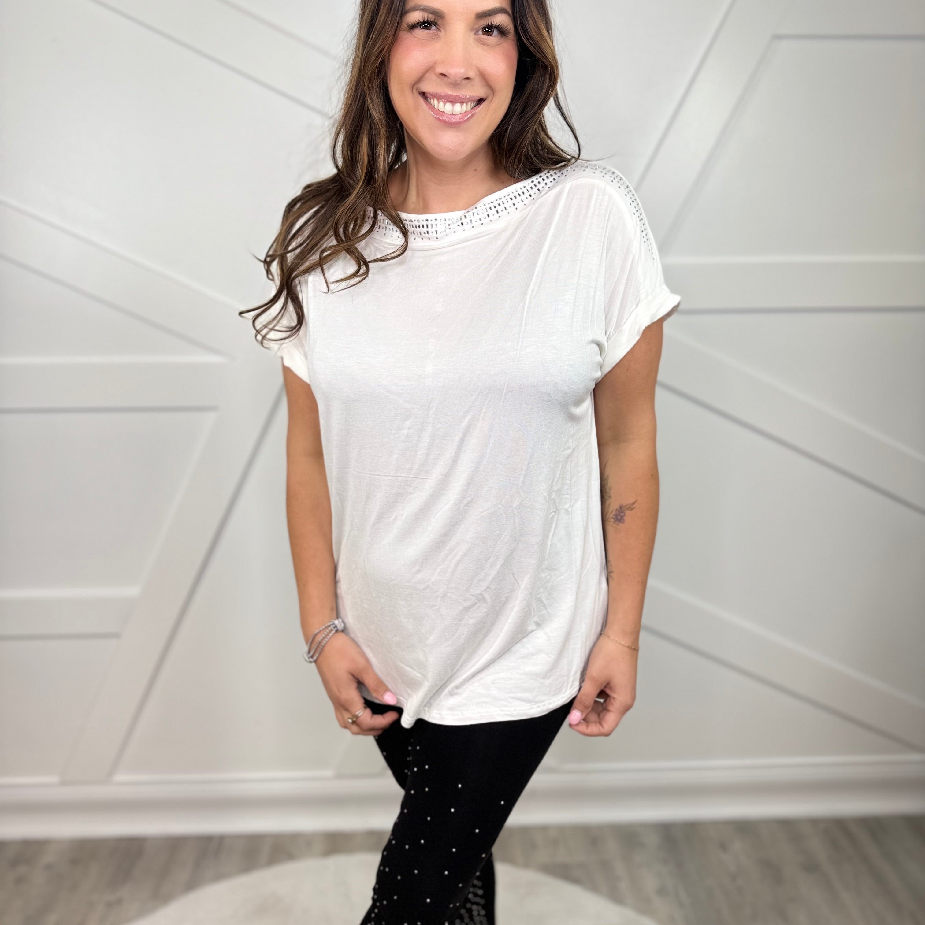 Fortune Top-110 Short Sleeve Top-VOCAL-Heathered Boho Boutique, Women's Fashion and Accessories in Palmetto, FL