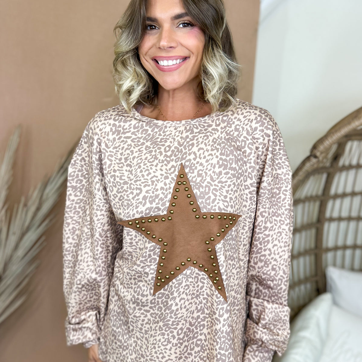 The Wild Star Pullover-120 LONG SLEEVE TOPS-KORI AMERICA-Heathered Boho Boutique, Women's Fashion and Accessories in Palmetto, FL