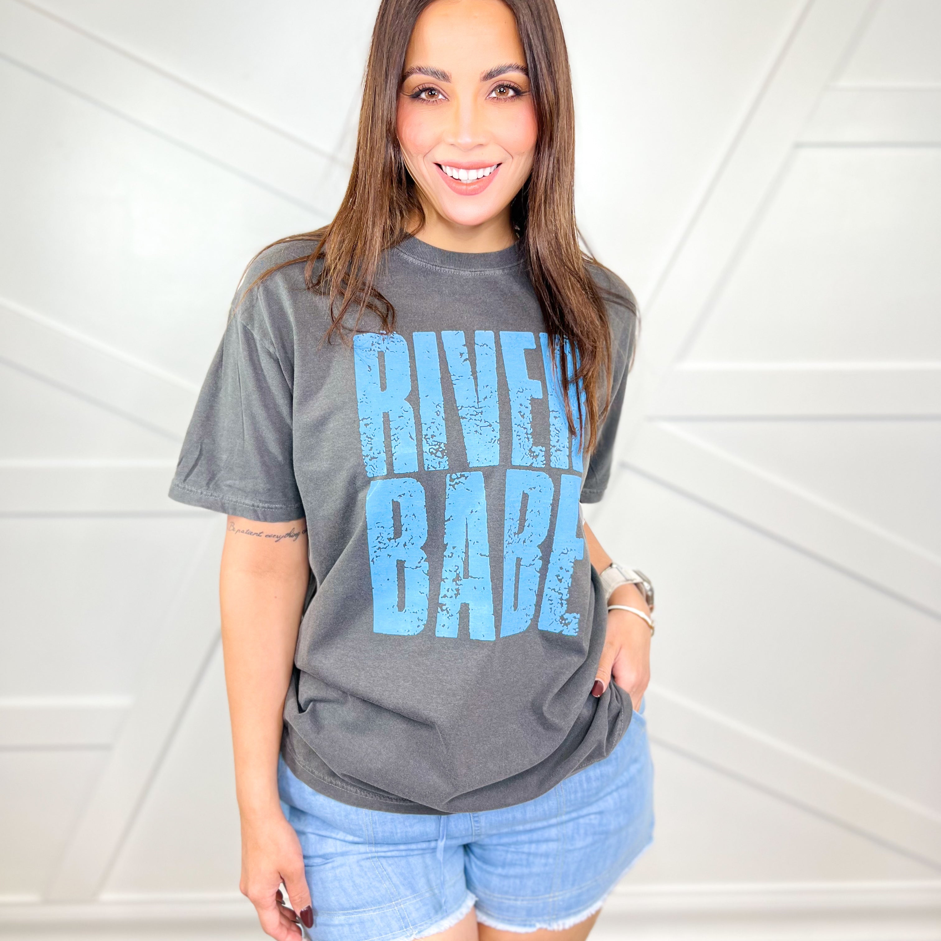 River Babe Graphic Tee-130 Graphic Tees-Heathered Boho-Heathered Boho Boutique, Women's Fashion and Accessories in Palmetto, FL