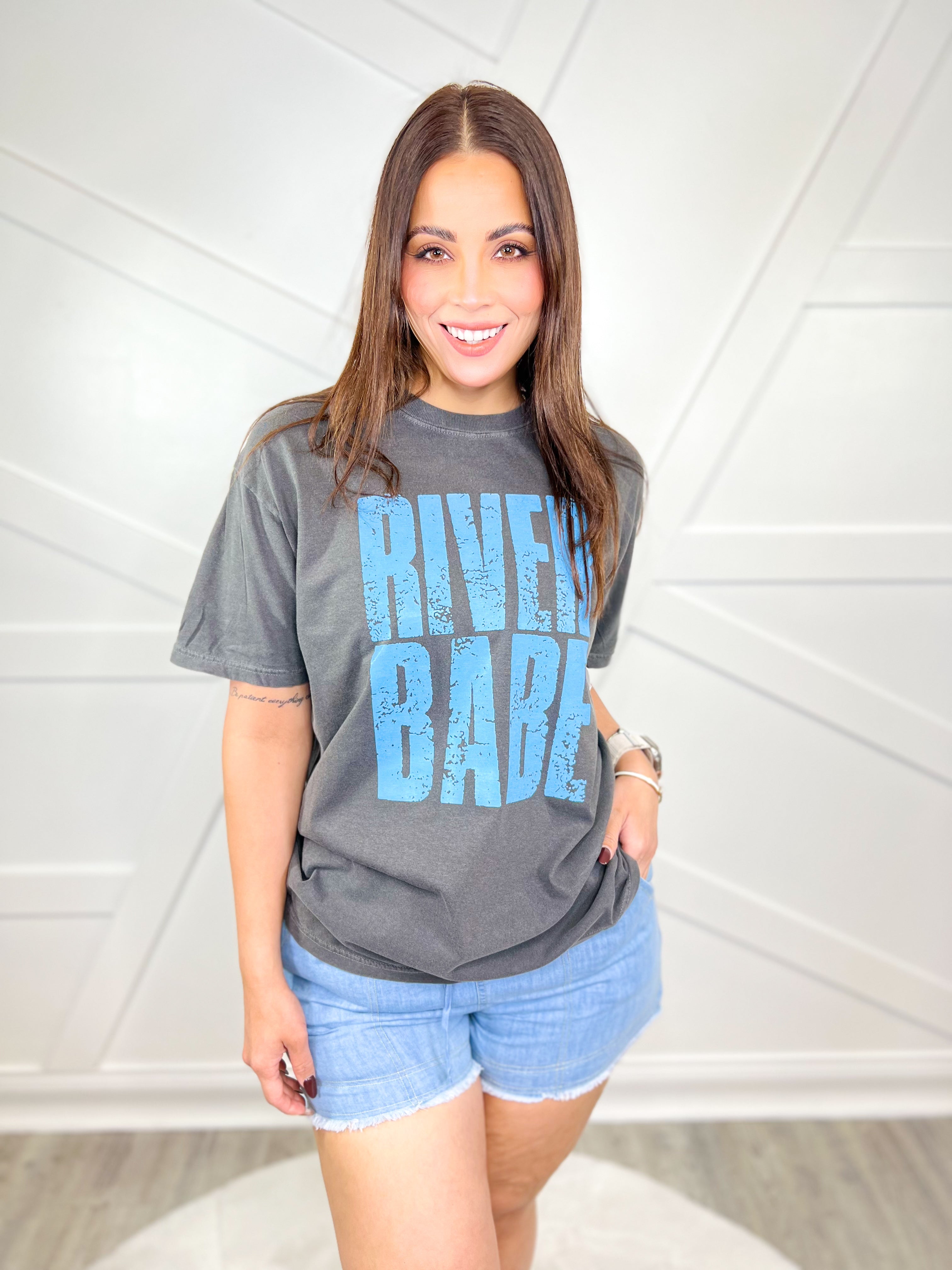 River Babe Graphic Tee-130 Graphic Tees-Heathered Boho-Heathered Boho Boutique, Women's Fashion and Accessories in Palmetto, FL