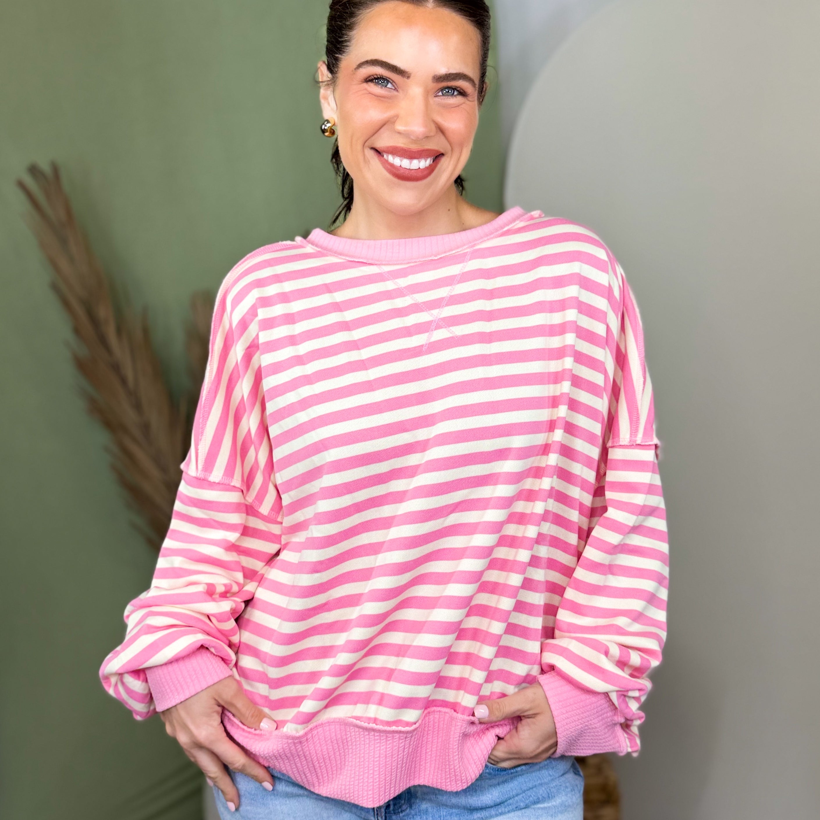 Salt Air Striped Sweater-120 LONG SLEEVE TOPS-HEIMISH-Heathered Boho Boutique, Women's Fashion and Accessories in Palmetto, FL