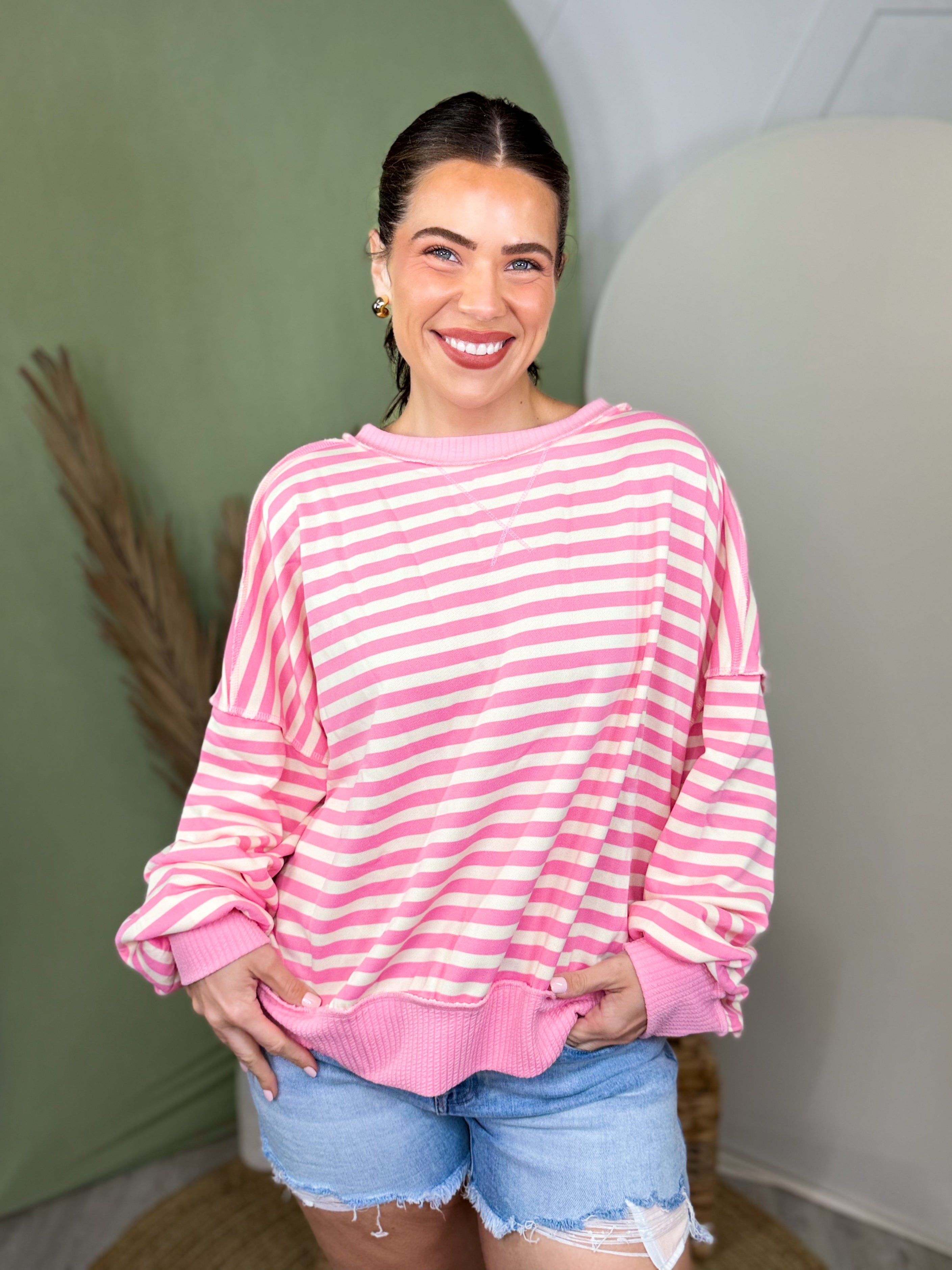 Salt Air Striped Sweater-120 LONG SLEEVE TOPS-HEIMISH-Heathered Boho Boutique, Women's Fashion and Accessories in Palmetto, FL