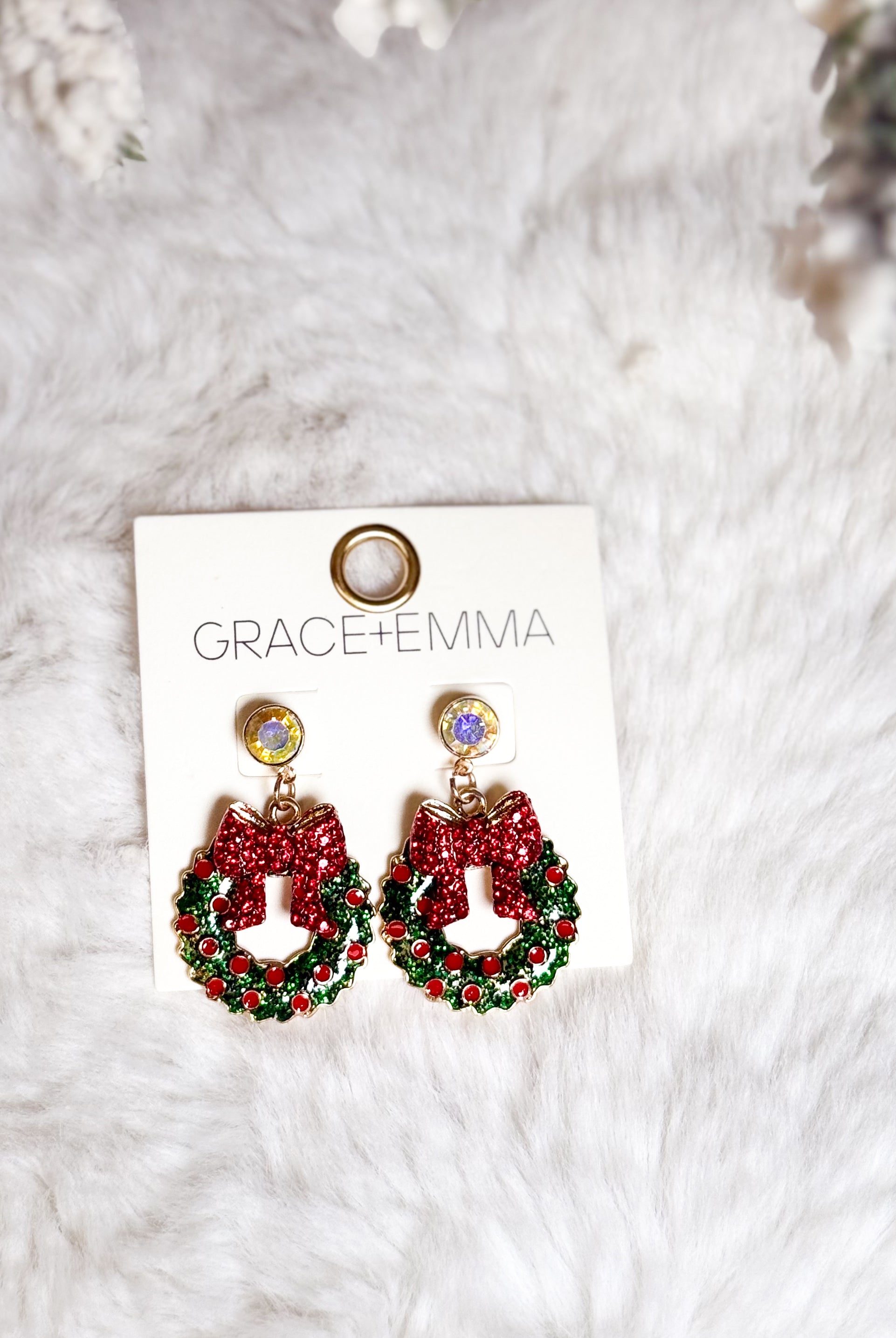Wreath Earrings-310 Jewelry-Southern Grace-Heathered Boho Boutique, Women's Fashion and Accessories in Palmetto, FL