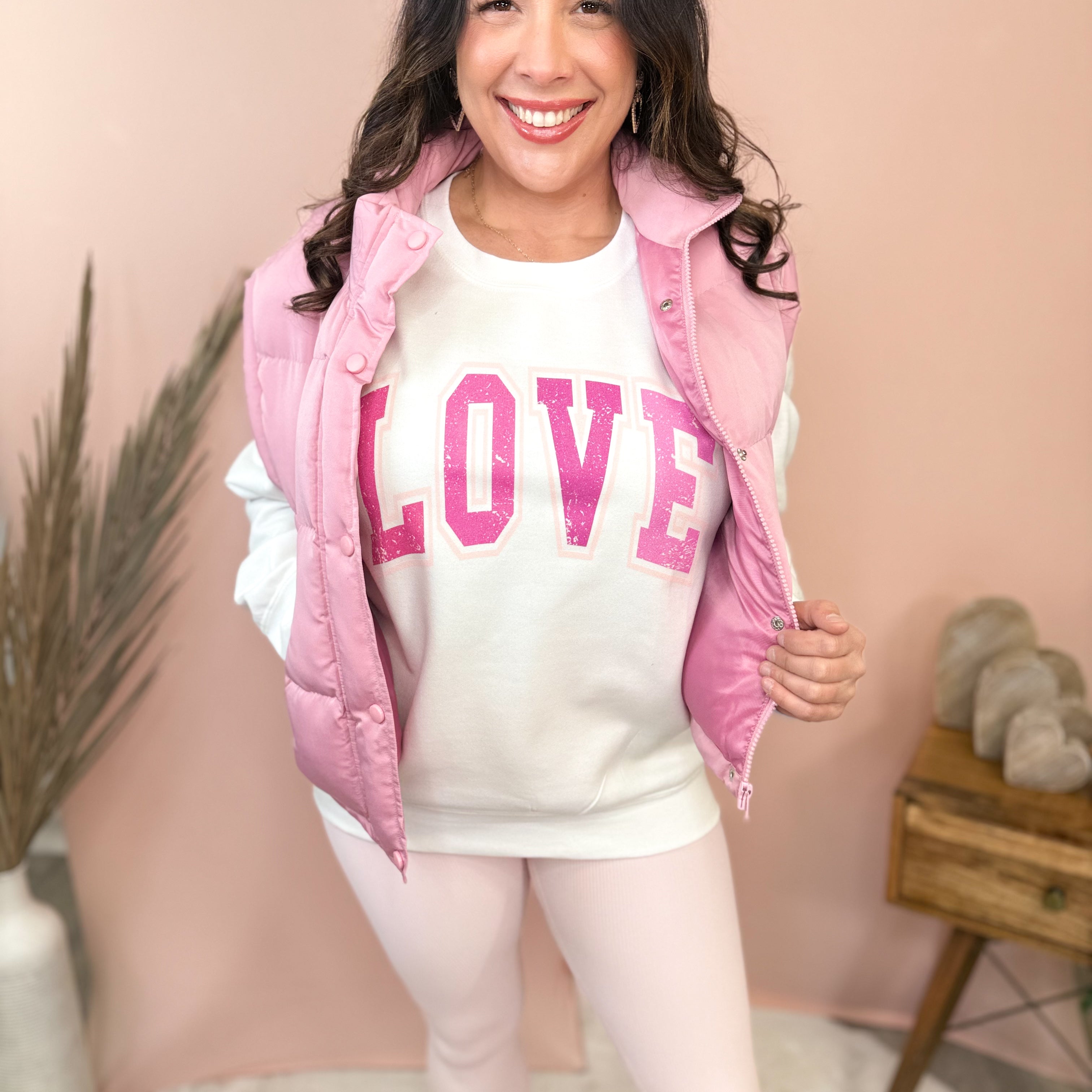 Love Graphic Sweatshirt-130 Graphic Tees-Heathered Boho-Heathered Boho Boutique, Women's Fashion and Accessories in Palmetto, FL