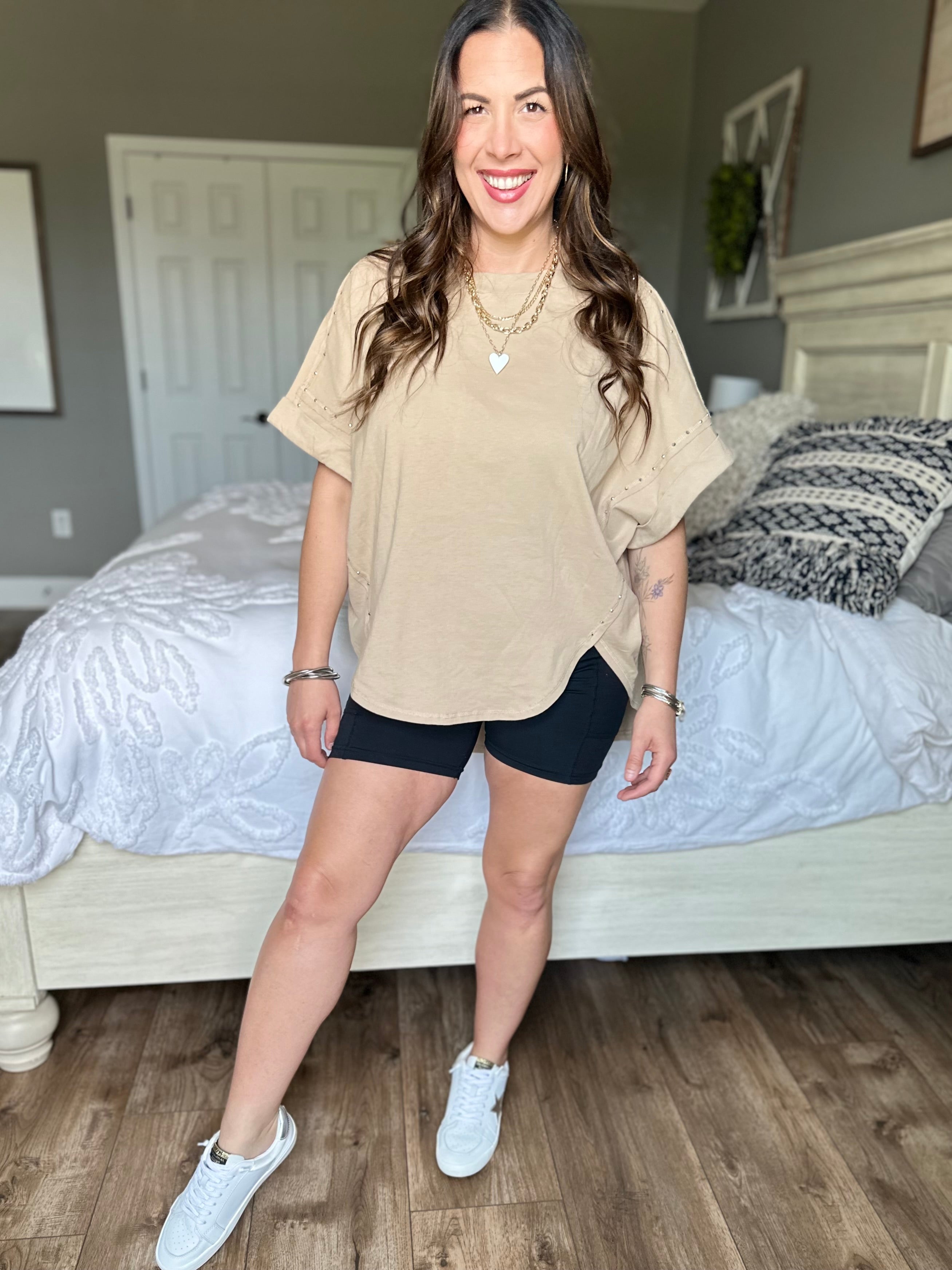 Sweet Talk Top-110 SHORT SLEEVE TOP-White Birch-Heathered Boho Boutique, Women's Fashion and Accessories in Palmetto, FL