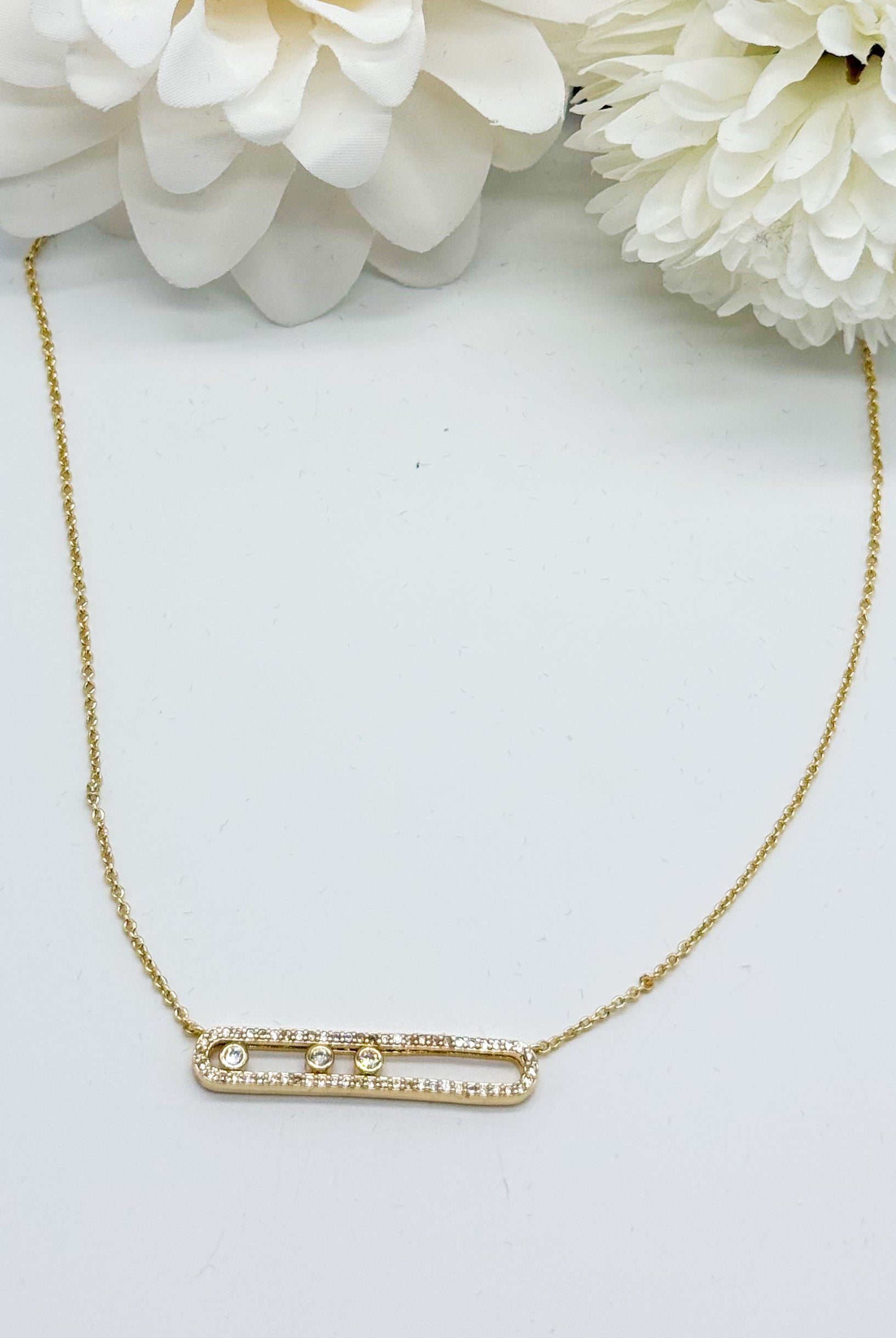 Moving Crystal Necklace-310 Jewelry-Joseph Anthony NY, Inc-Heathered Boho Boutique, Women's Fashion and Accessories in Palmetto, FL