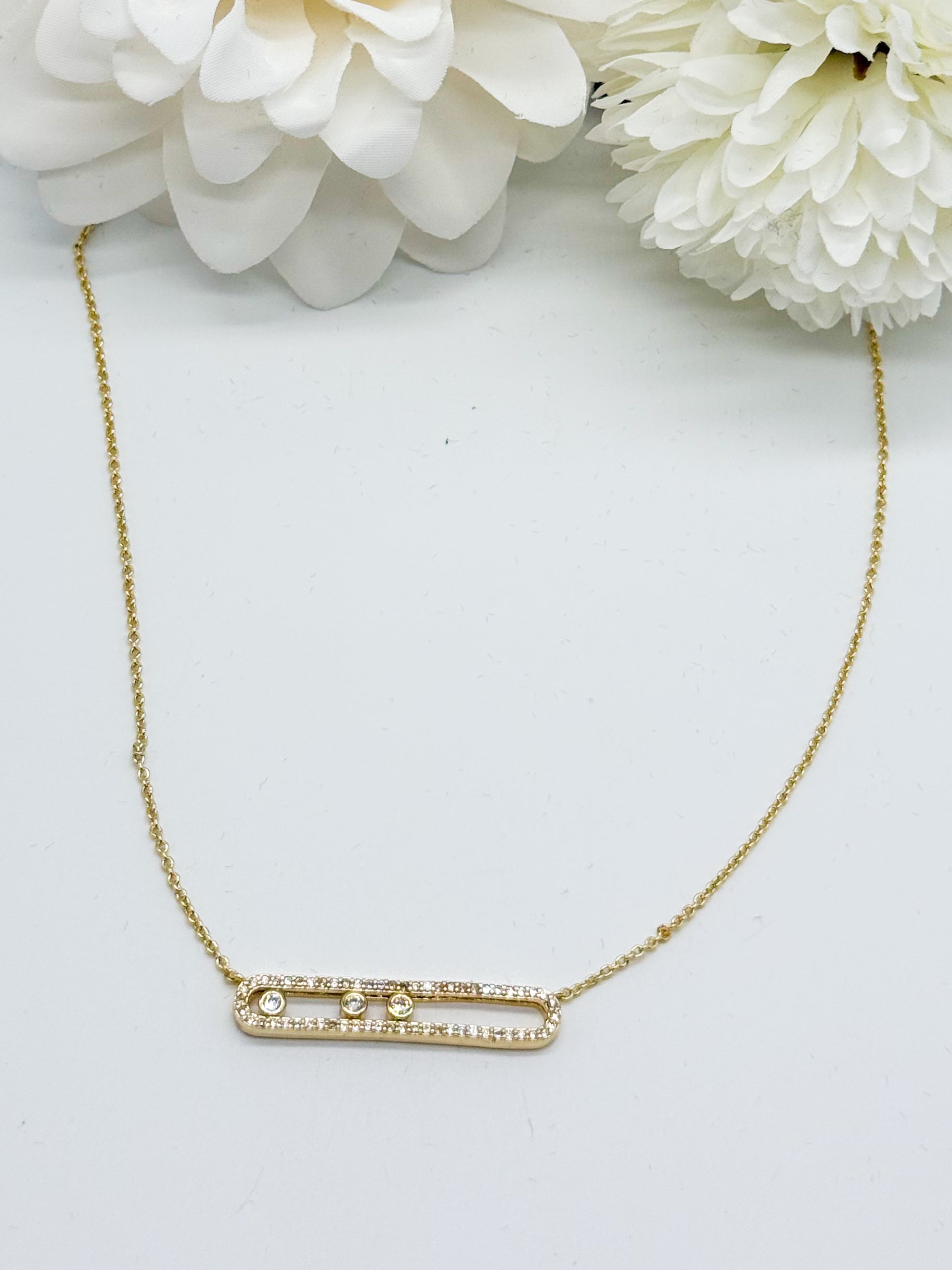 Moving Crystal Necklace-310 Jewelry-Joseph Anthony NY, Inc-Heathered Boho Boutique, Women's Fashion and Accessories in Palmetto, FL