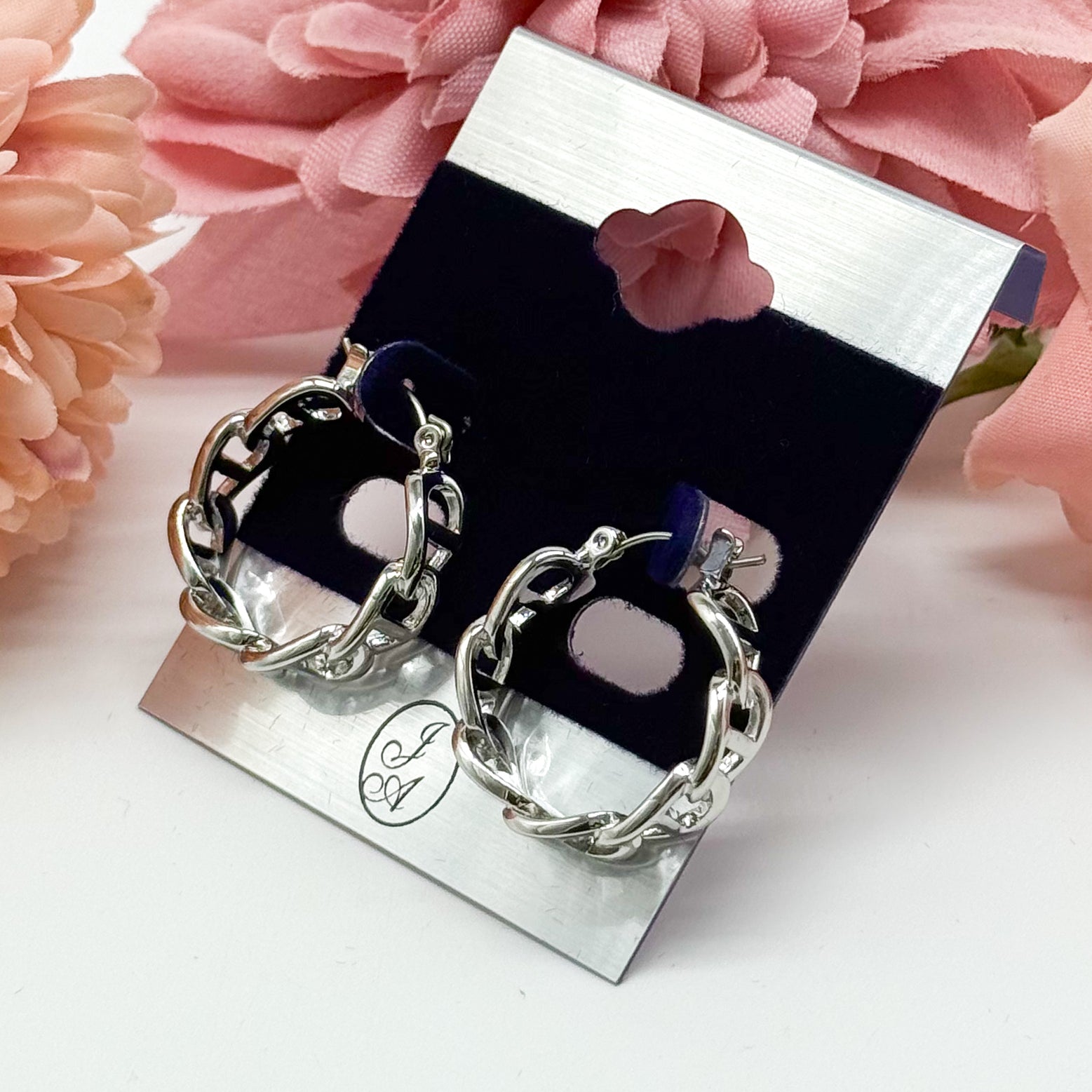 Fancy Link Hoops-310 Jewelry-JOSEPH ANTHONY NY, INC.-Heathered Boho Boutique, Women's Fashion and Accessories in Palmetto, FL