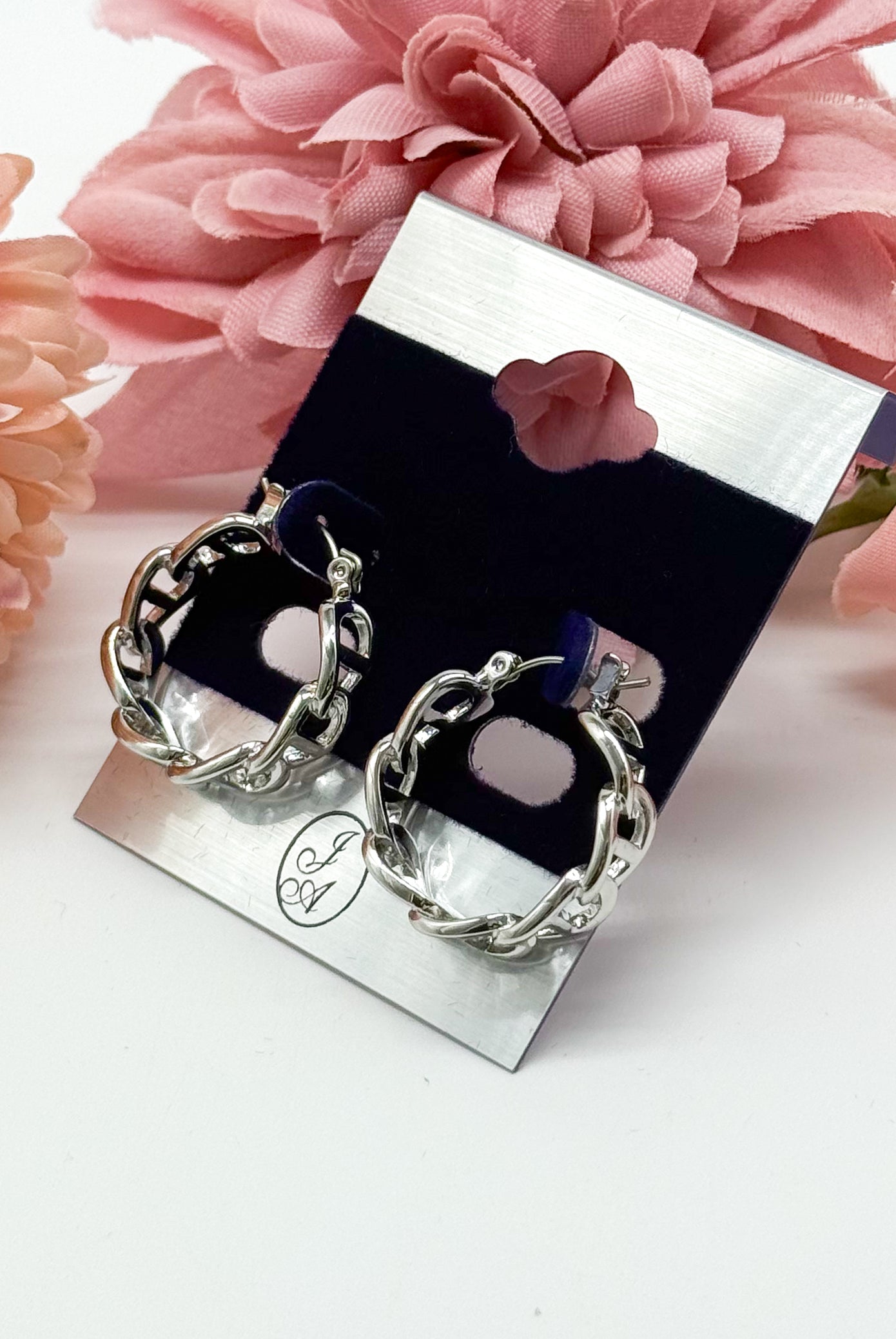 Fancy Link Hoops-310 Jewelry-JOSEPH ANTHONY NY, INC.-Heathered Boho Boutique, Women's Fashion and Accessories in Palmetto, FL