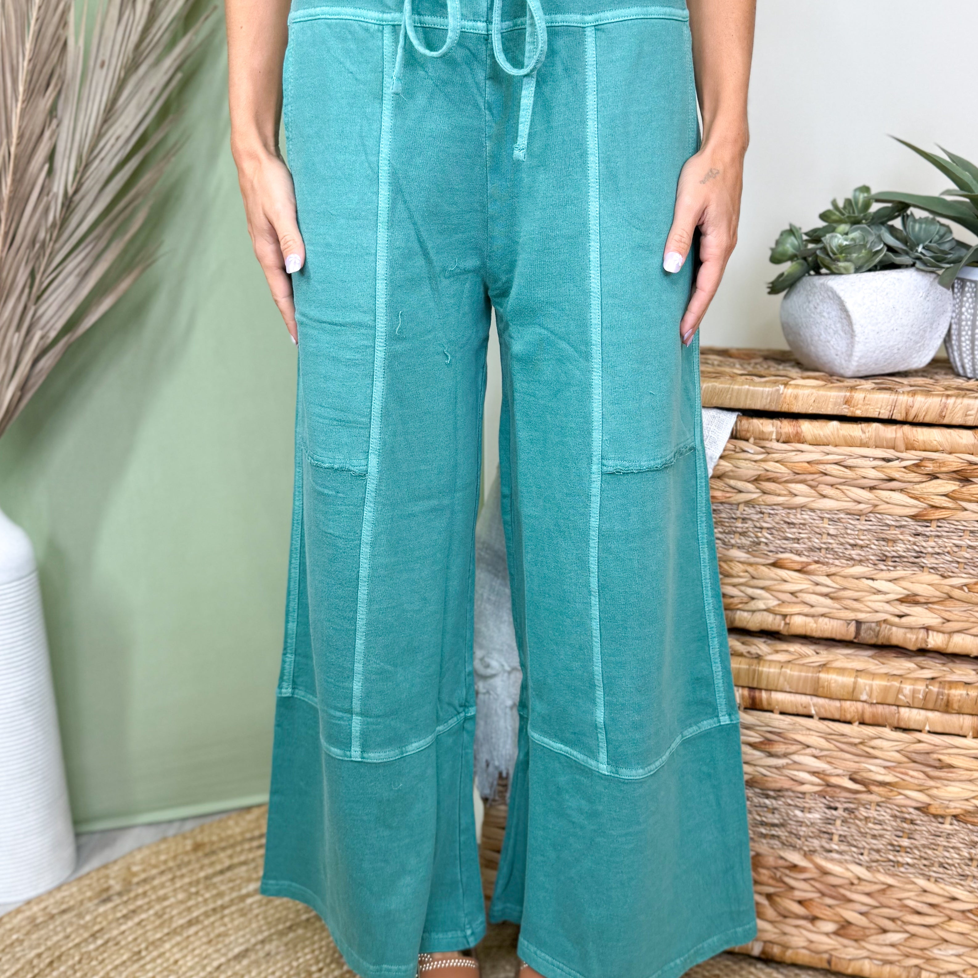 The Weekend Wander Pants-150 PANTS-ZENANA-Heathered Boho Boutique, Women's Fashion and Accessories in Palmetto, FL