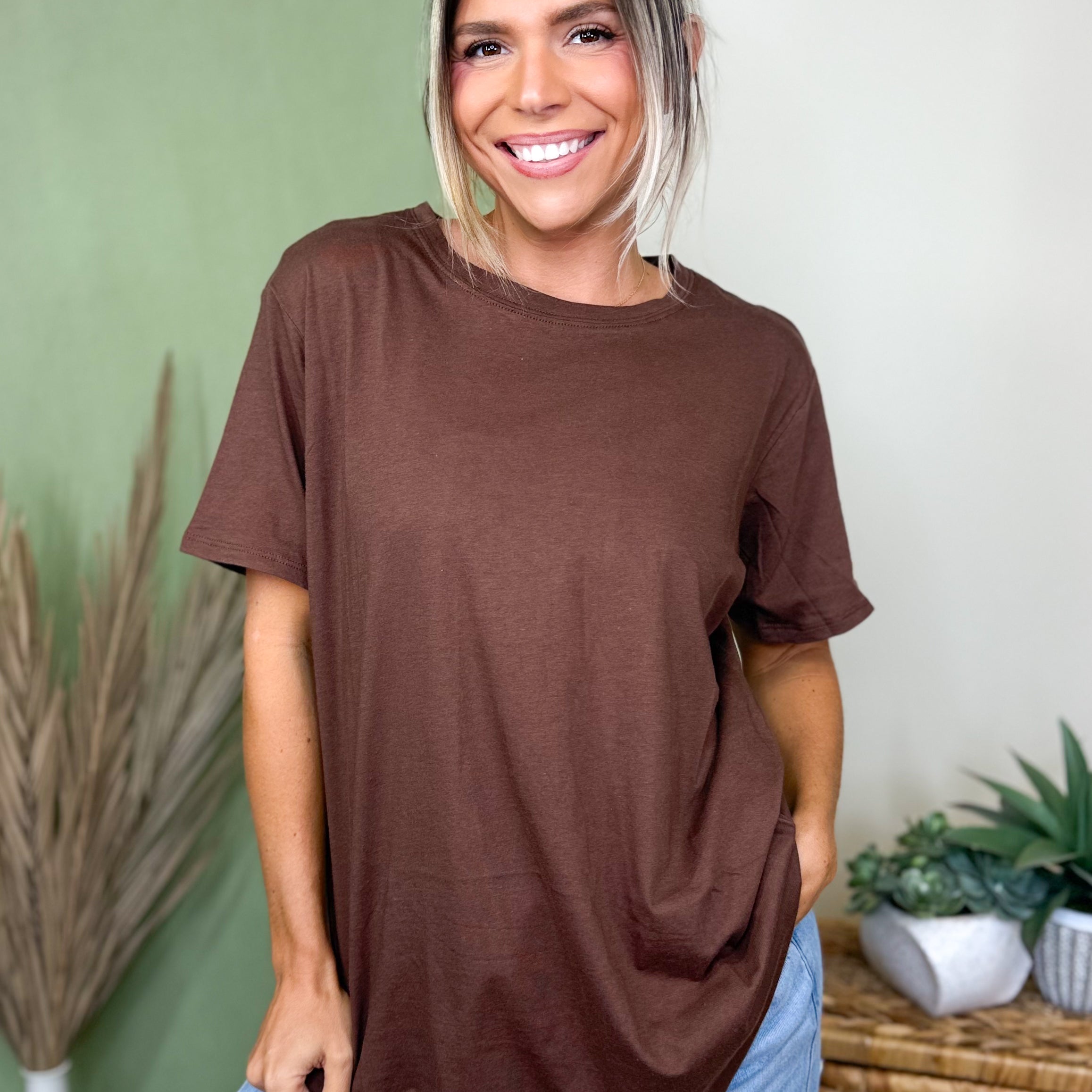 Better Than Your Boyfriend's Tee-110 SHORT SLEEVE TOP-ZENANA-Heathered Boho Boutique, Women's Fashion and Accessories in Palmetto, FL